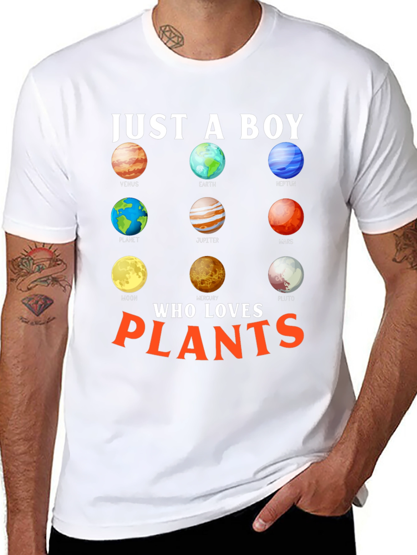 Boy Who Loves Planets & Plants T-Shirt