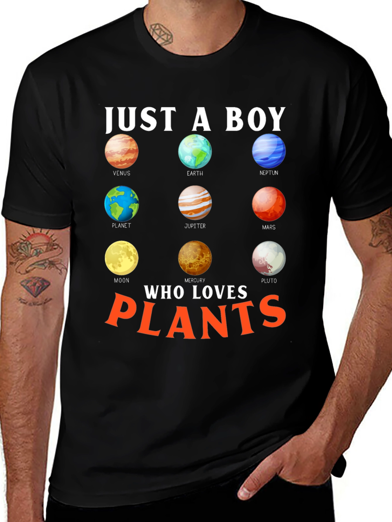 Boy Who Loves Planets & Plants T-Shirt