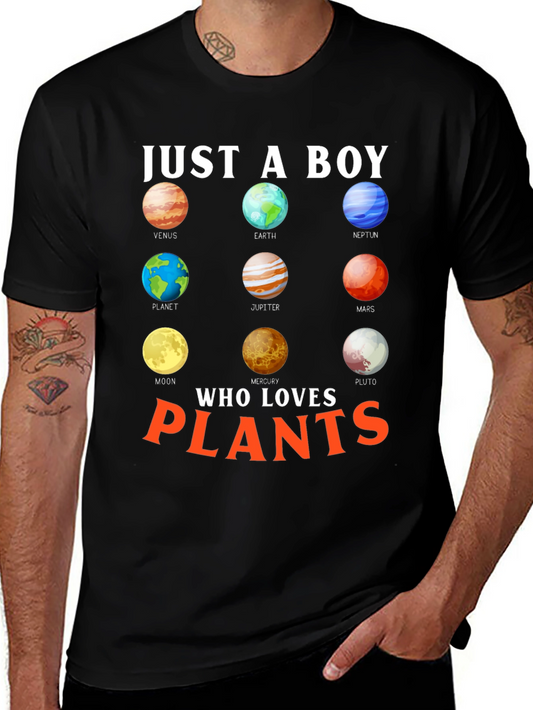 Boy Who Loves Planets & Plants T-Shirt