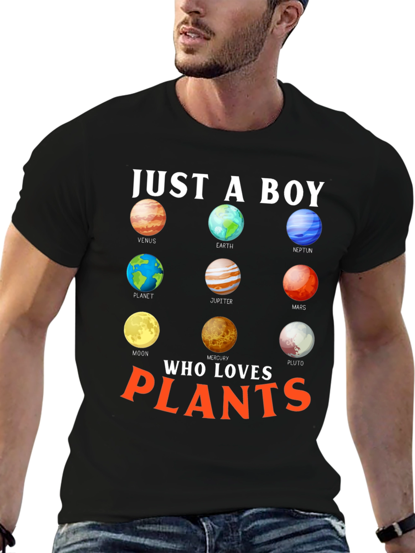 Boy Who Loves Planets & Plants T-Shirt