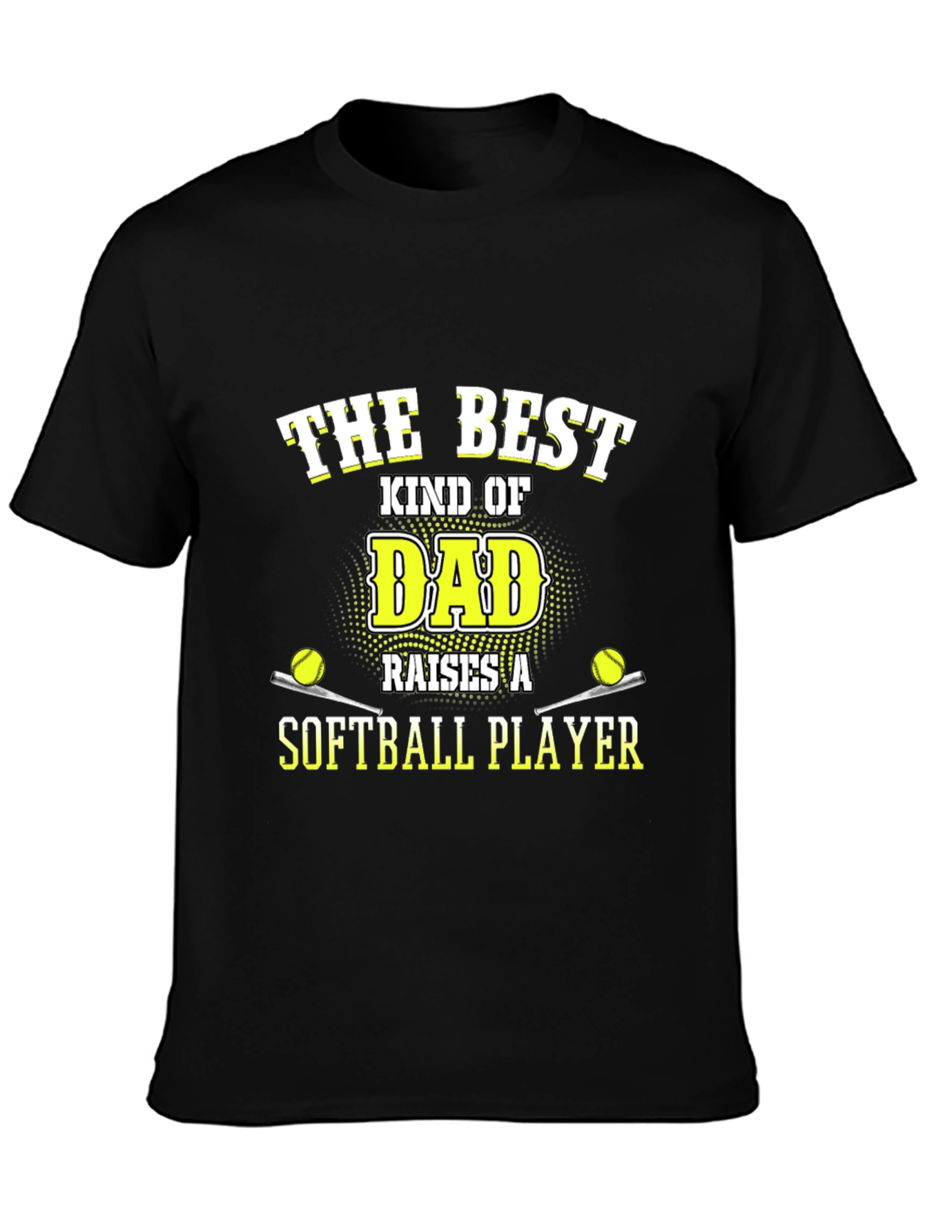 Best Dad Softball Player T-Shirt - Black