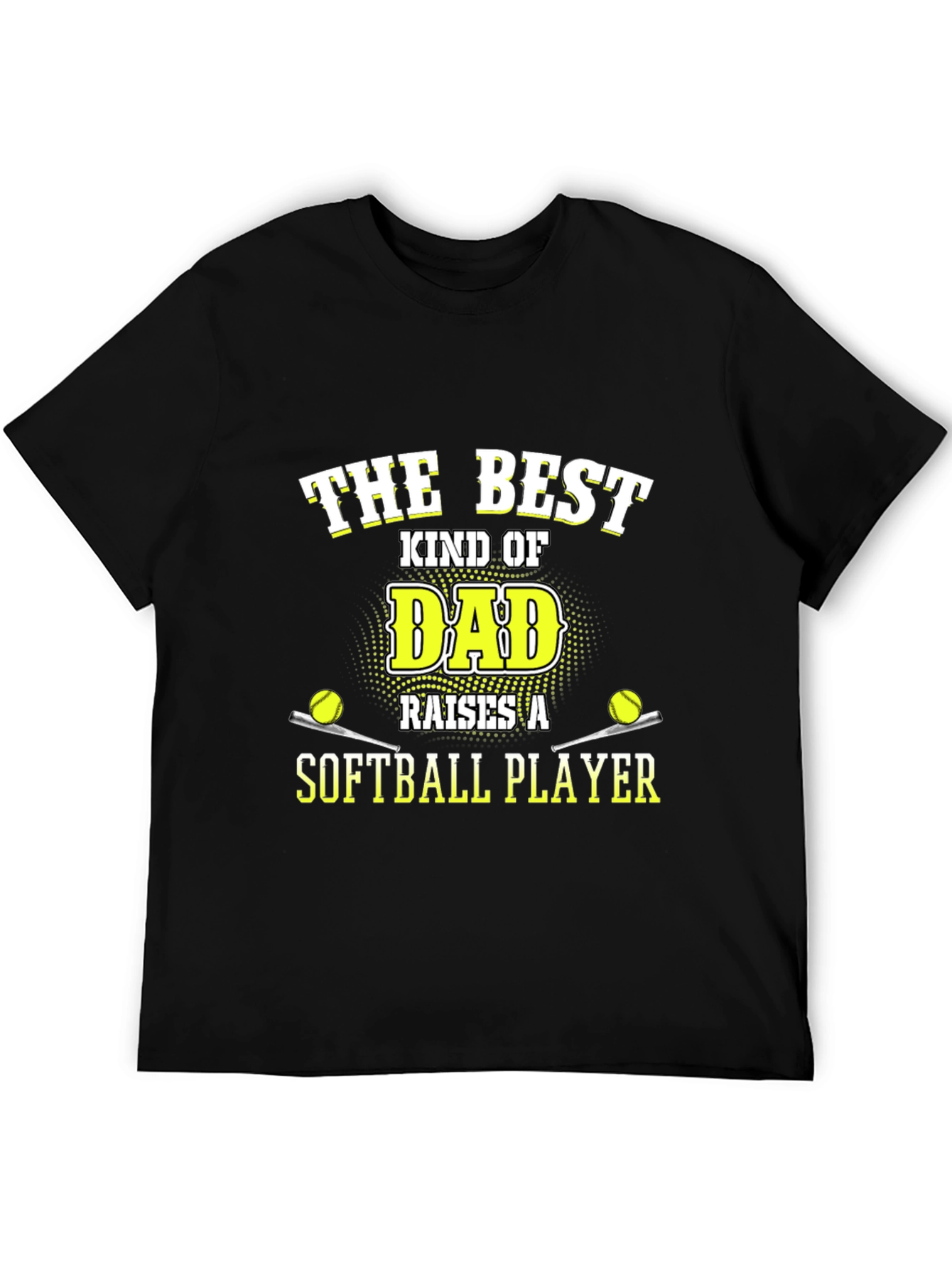 Best Dad Softball Player T-Shirt - Black