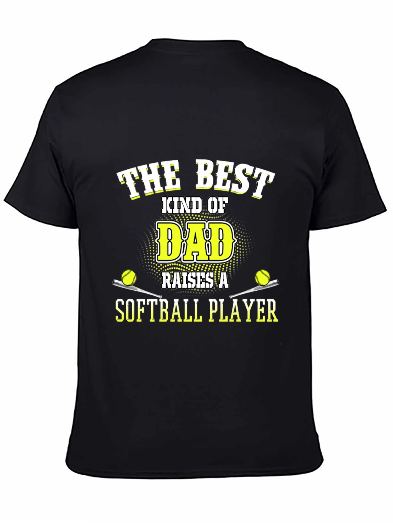 Best Dad Softball Player T-Shirt - Black