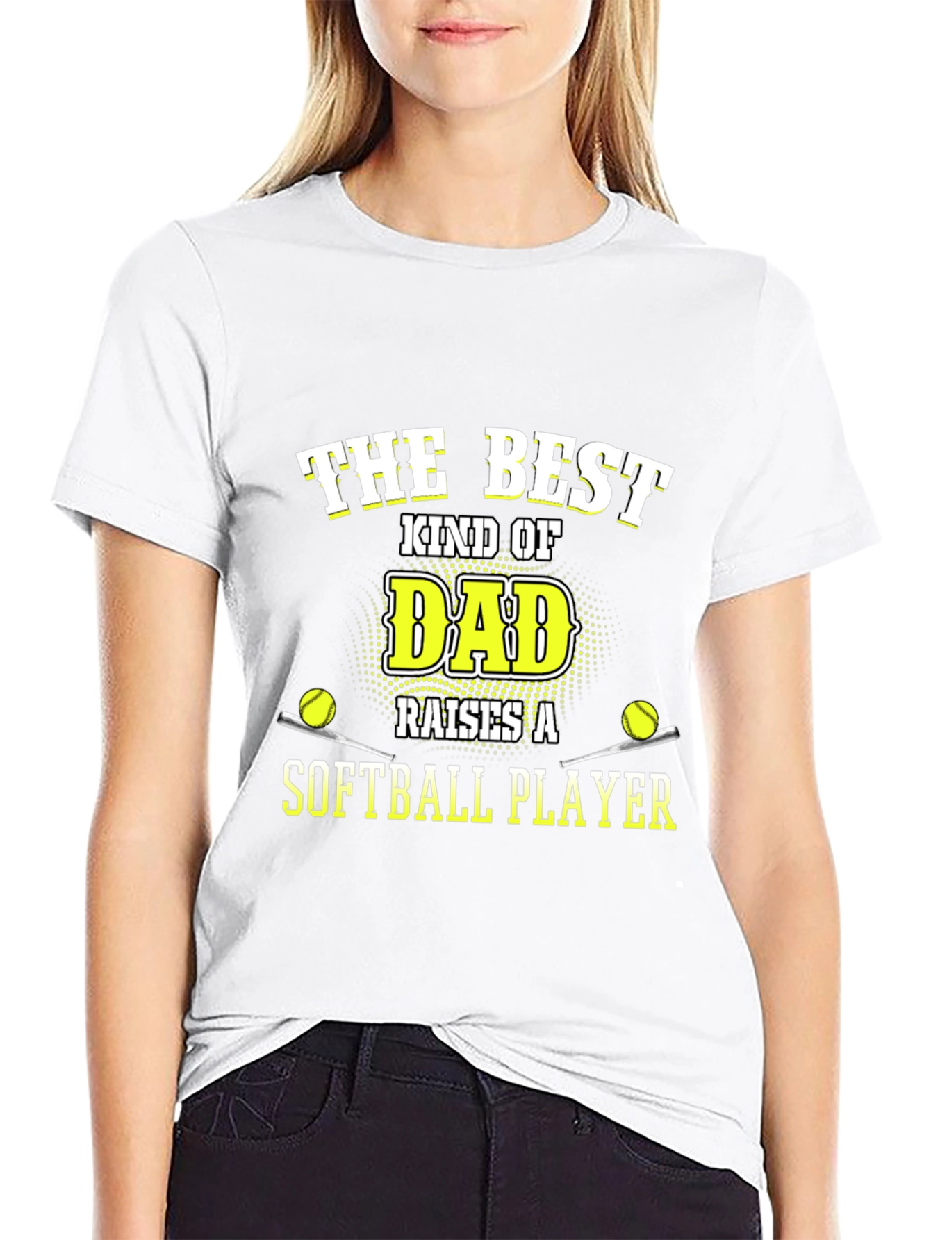 Best Dad Softball Player T-Shirt - Black