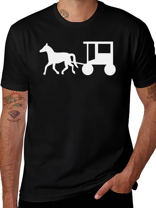 Horse and Cart Graphic Tee - Black