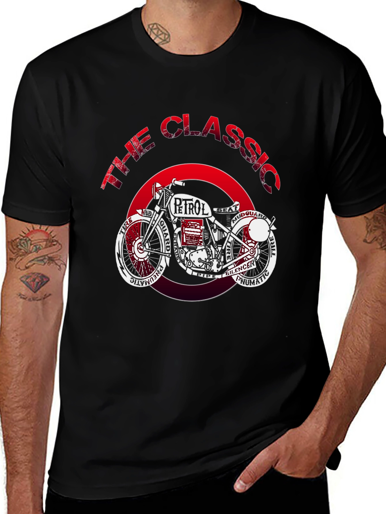 Classic Petrol Motorcycle Graphic T-Shirt