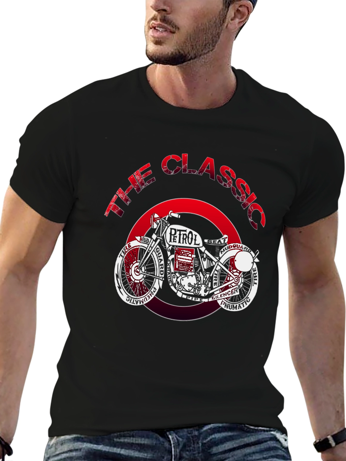 Classic Petrol Motorcycle Graphic T-Shirt