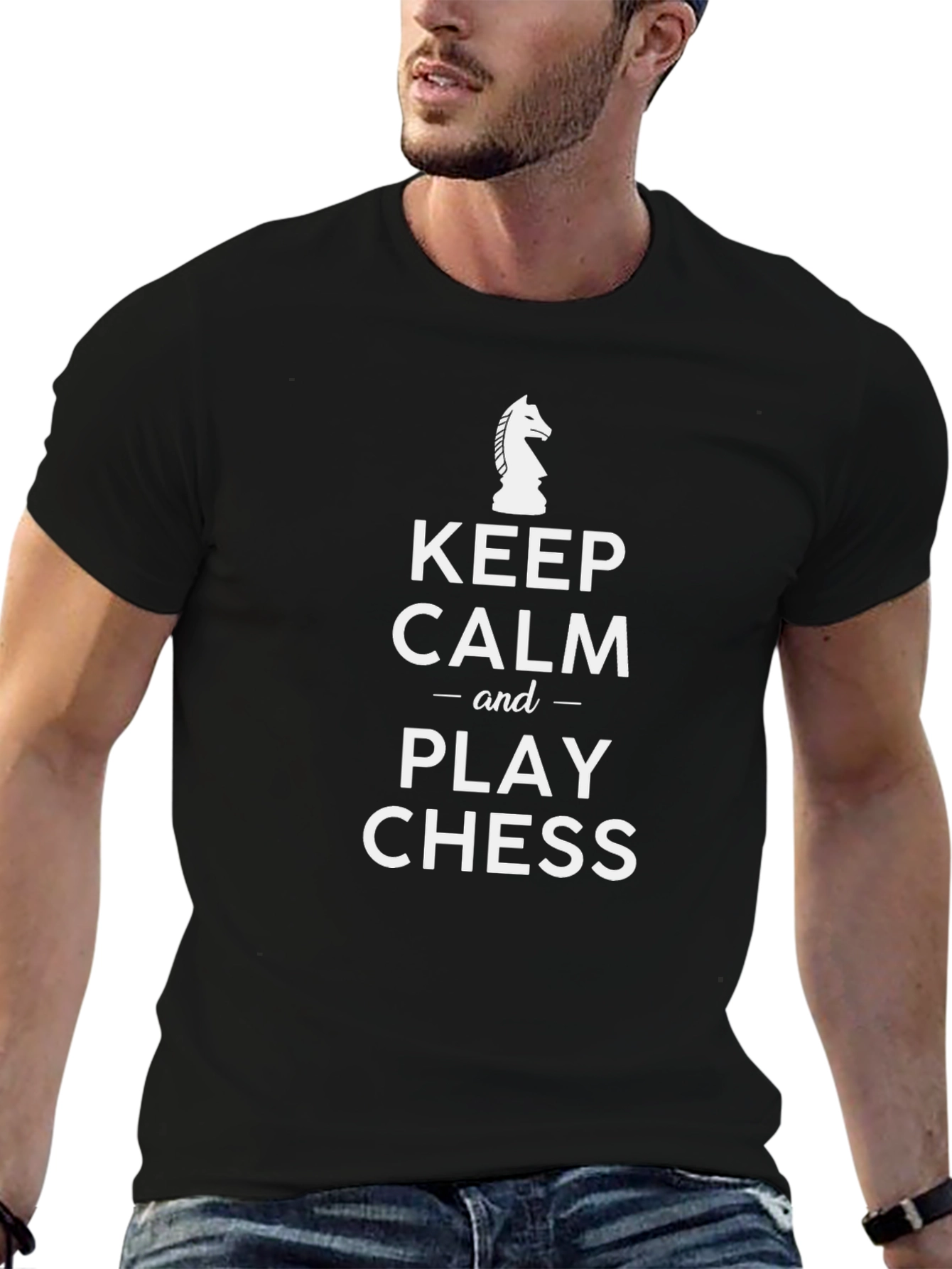 Keep Calm and Play Chess T-Shirt - Black