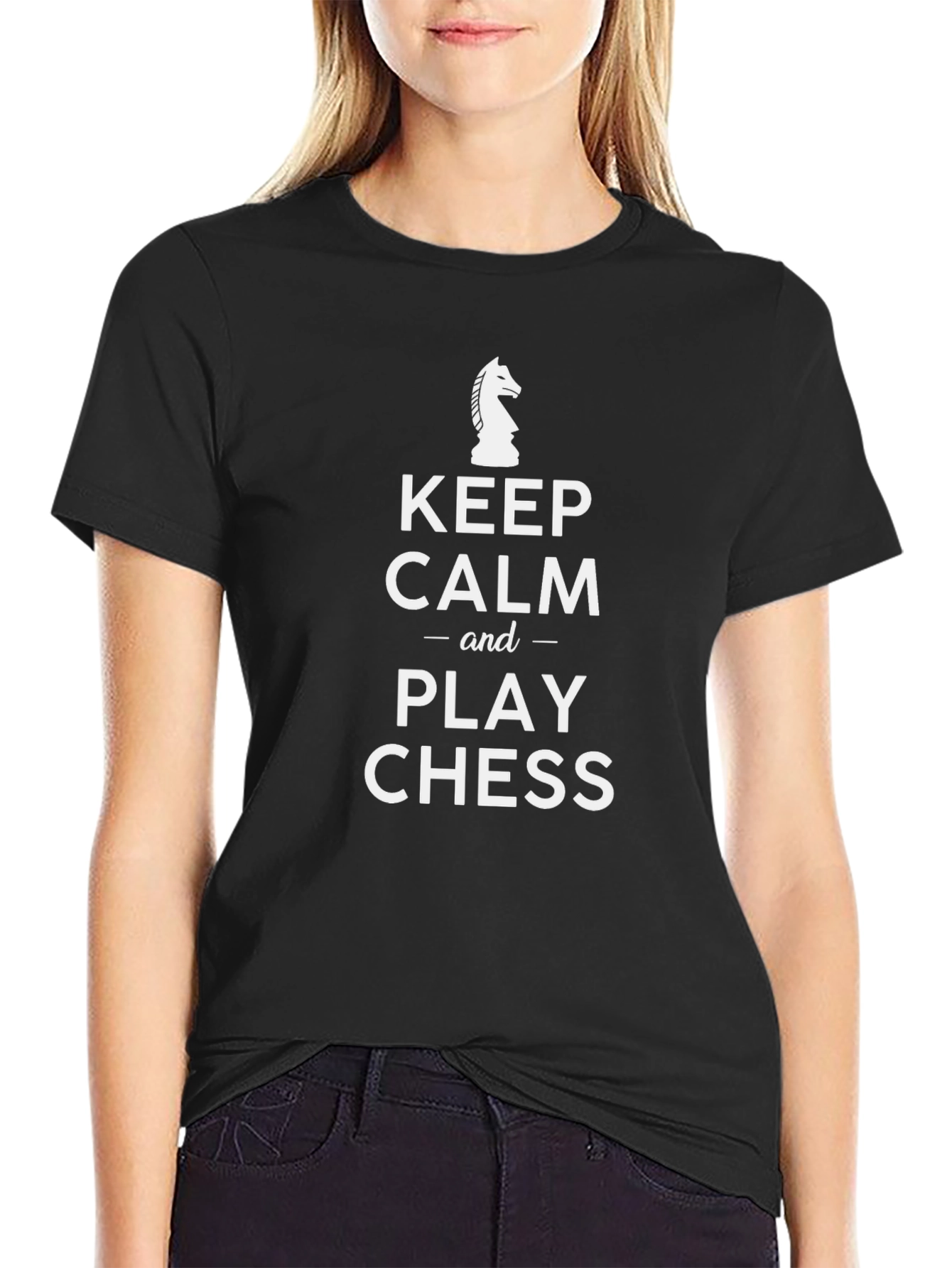 Keep Calm and Play Chess T-Shirt - Black