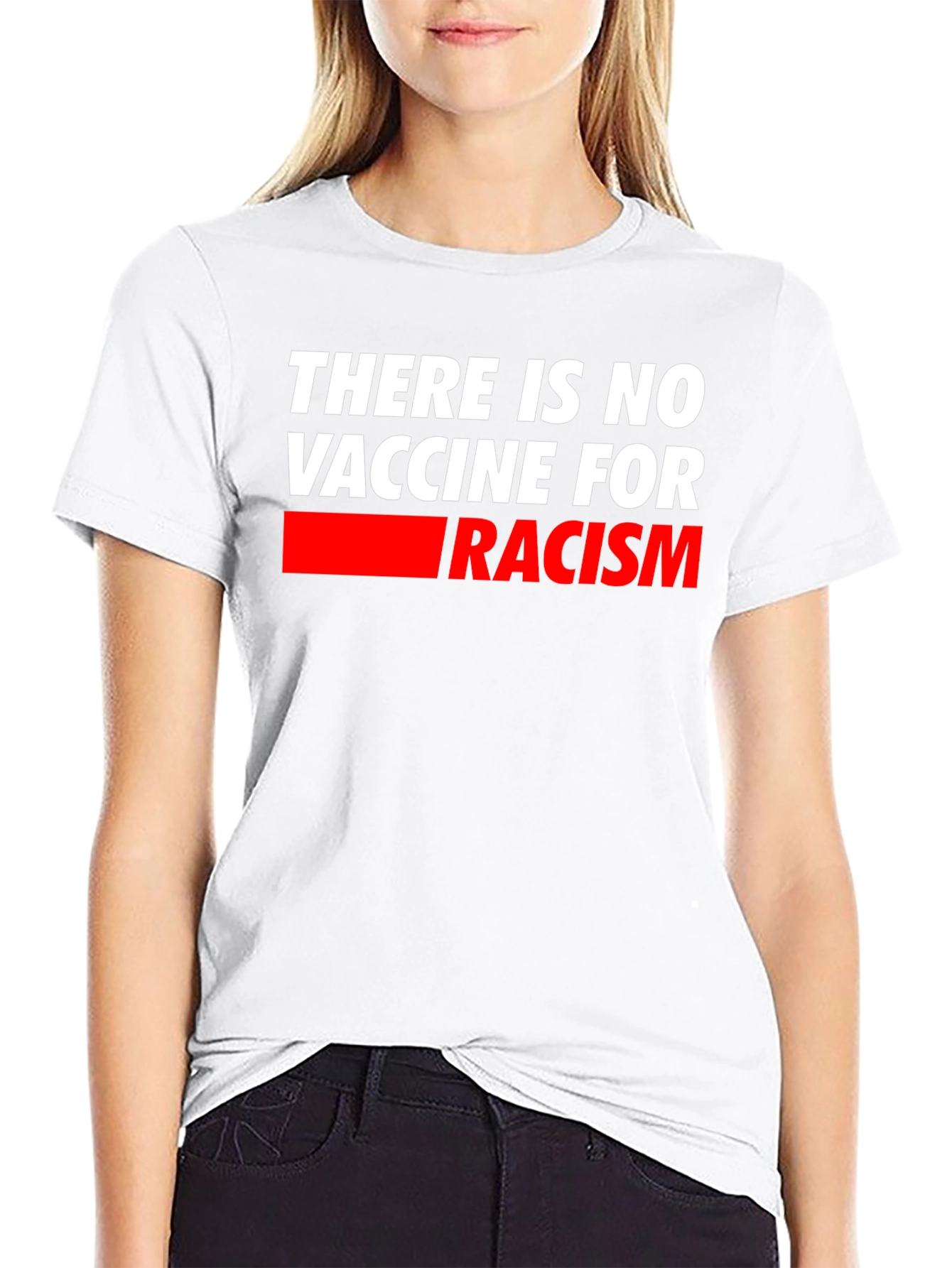 No Vaccine for Racism T-Shirt - Mens Black