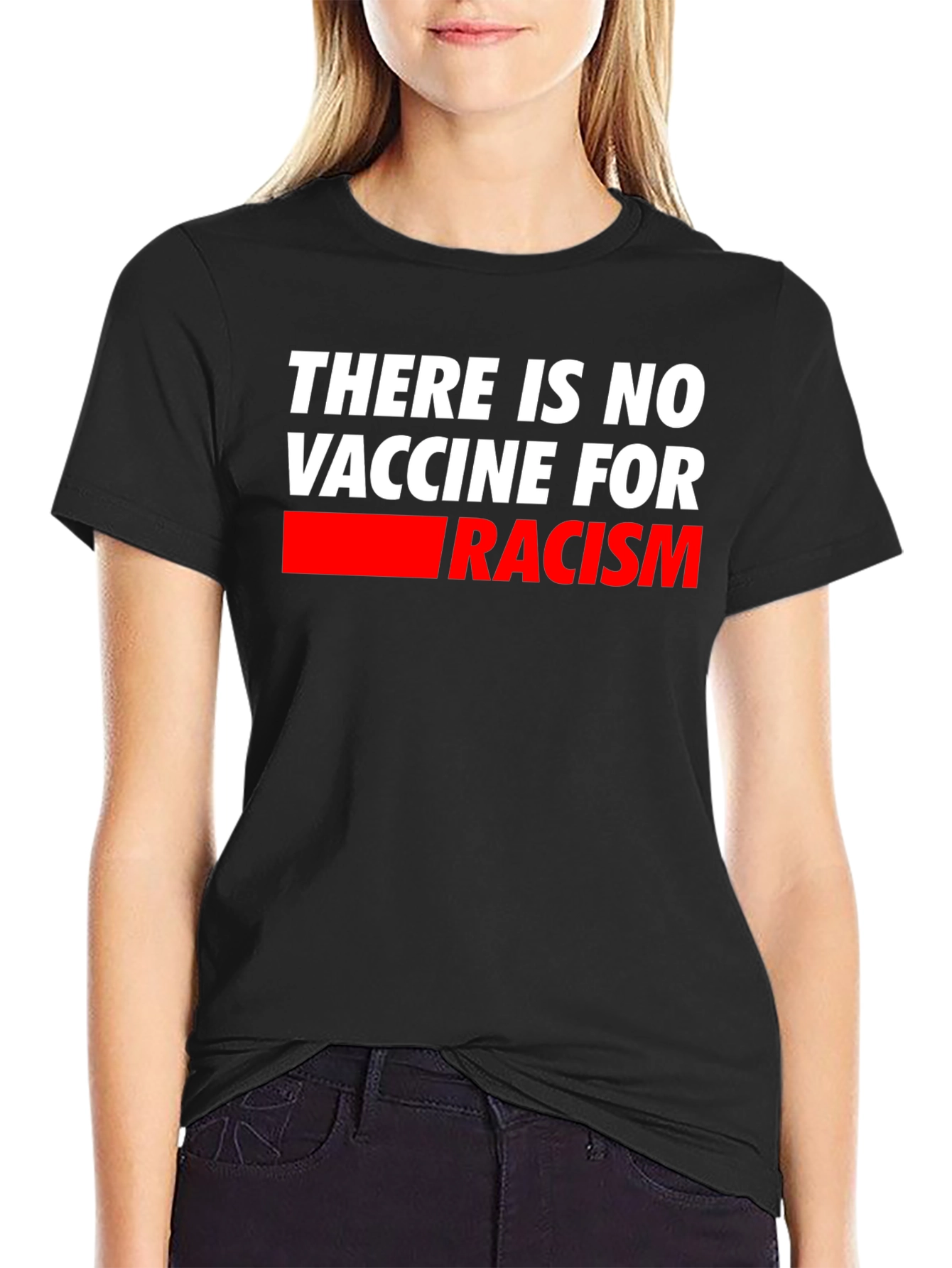 No Vaccine for Racism T-Shirt - Mens Black