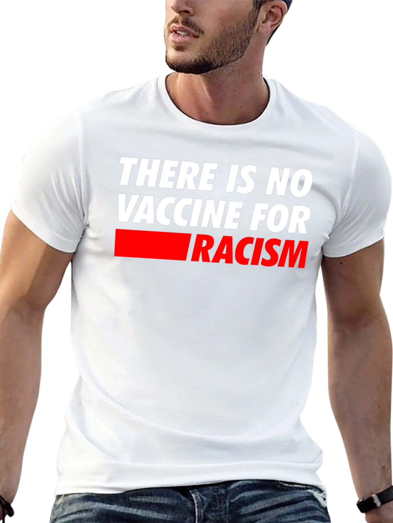 No Vaccine for Racism T-Shirt - Mens Black
