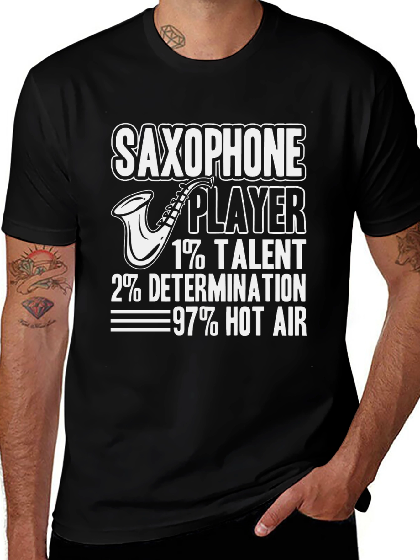 Saxophone Player T-Shirt: Talent Determination & Hot Air!