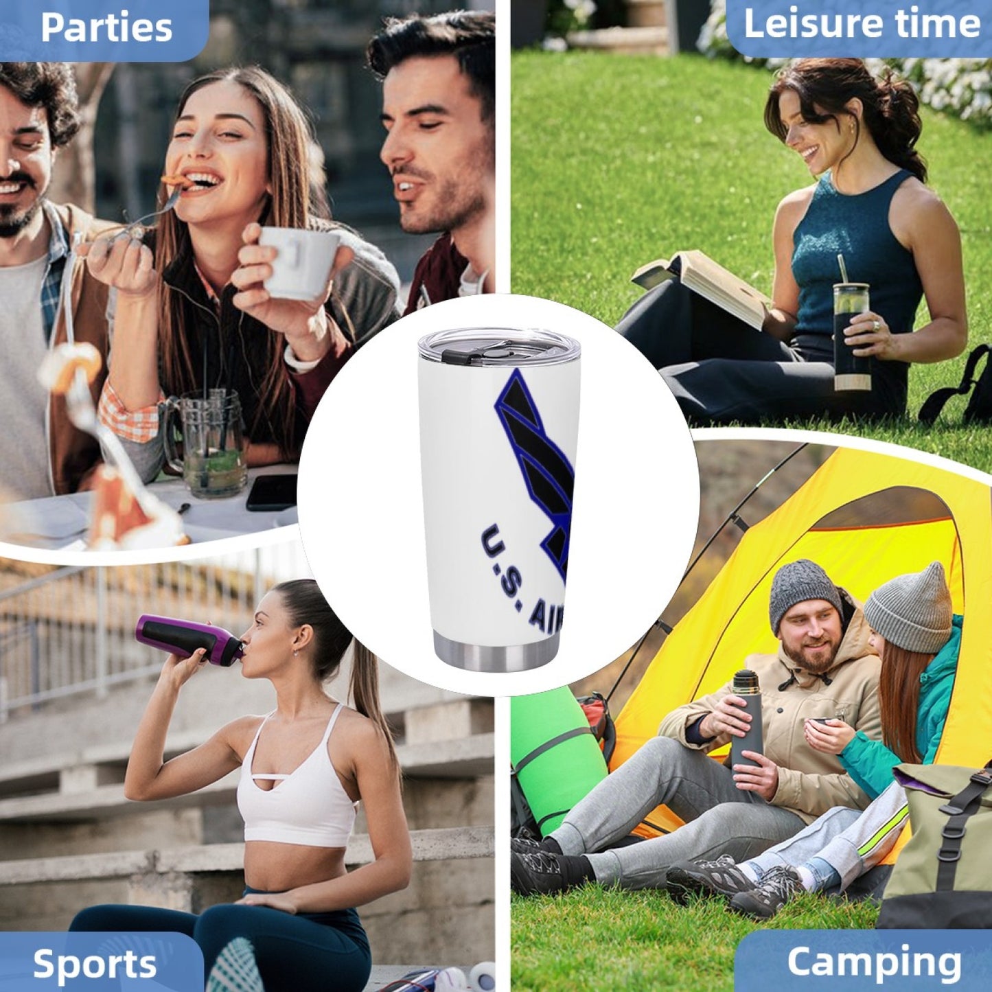 Insulated Stainless Steel Travel Tumbler - Graphic Design Leak-Proof Cup