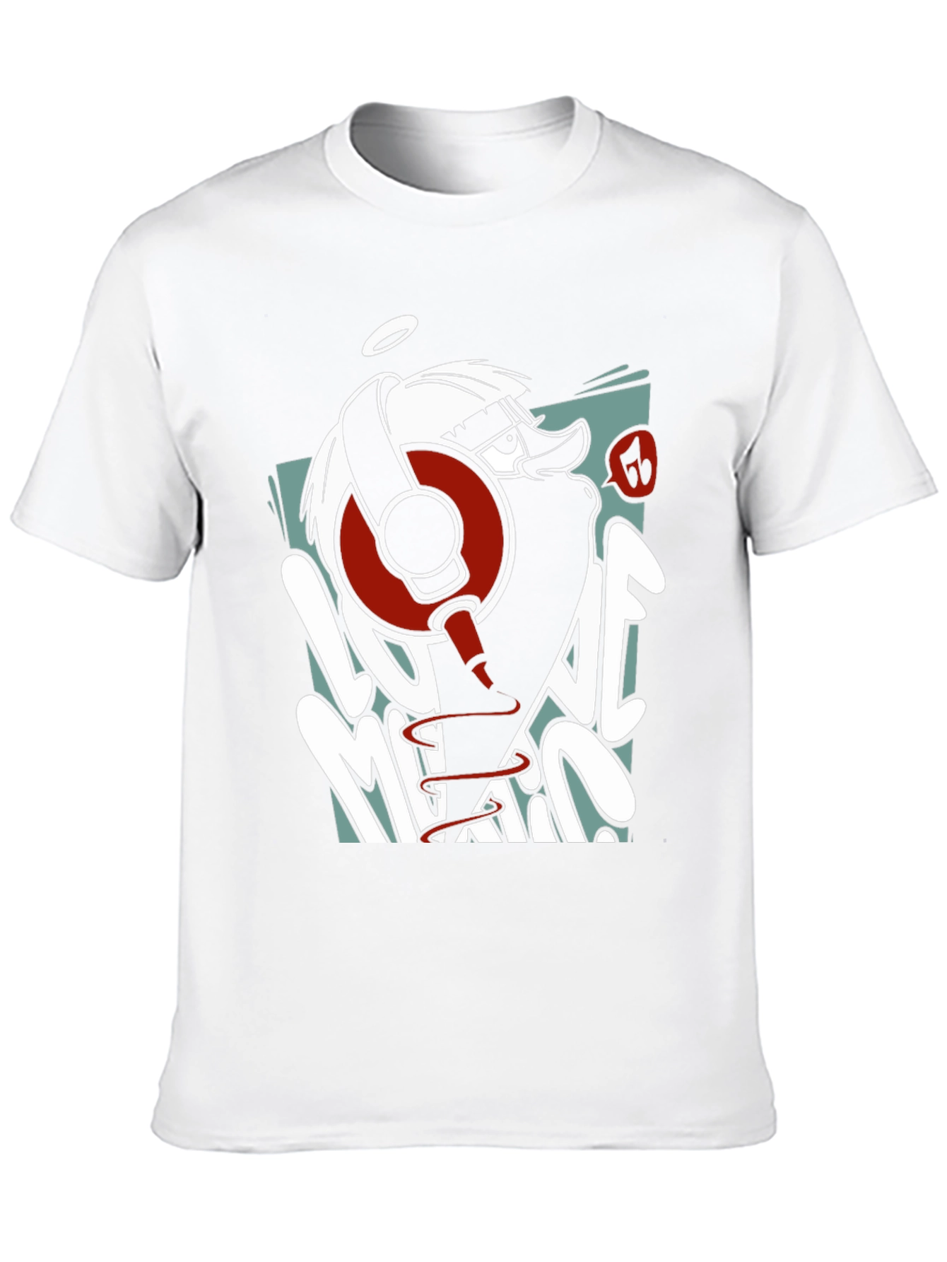 Cool Cartoon Duck DJ Black Graphic Tee