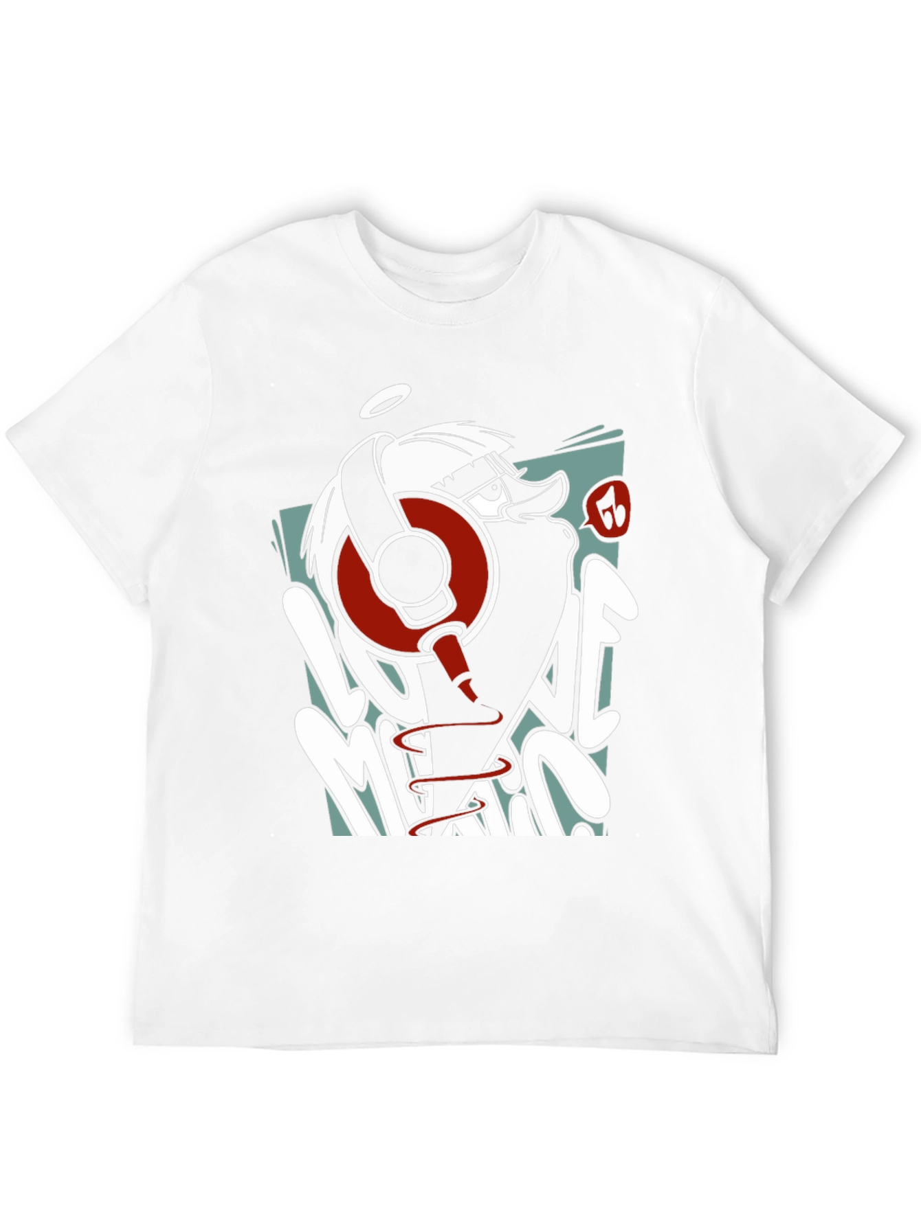 Cool Cartoon Duck DJ Black Graphic Tee