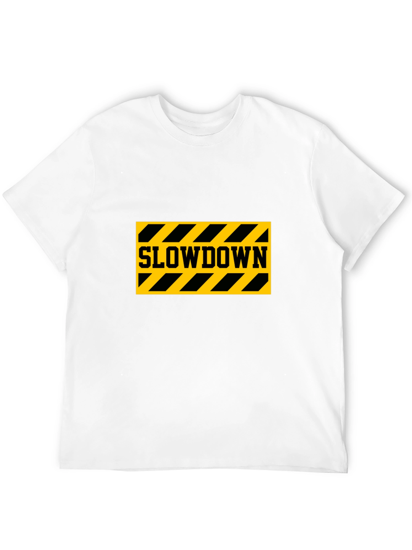 Slowdown Caution Stripe Graphic T-Shirt