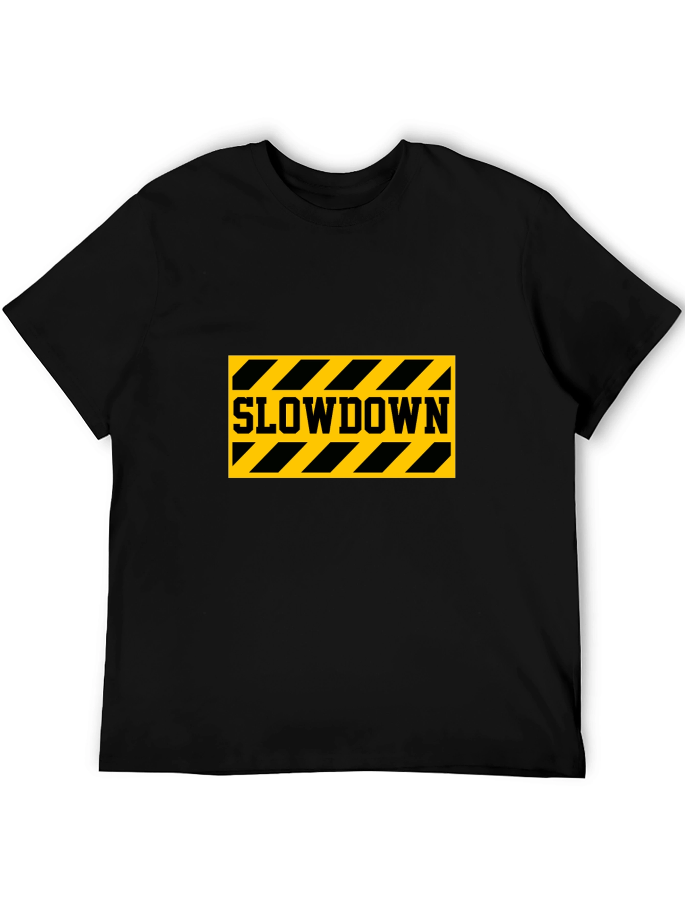 Slowdown Caution Stripe Graphic T-Shirt