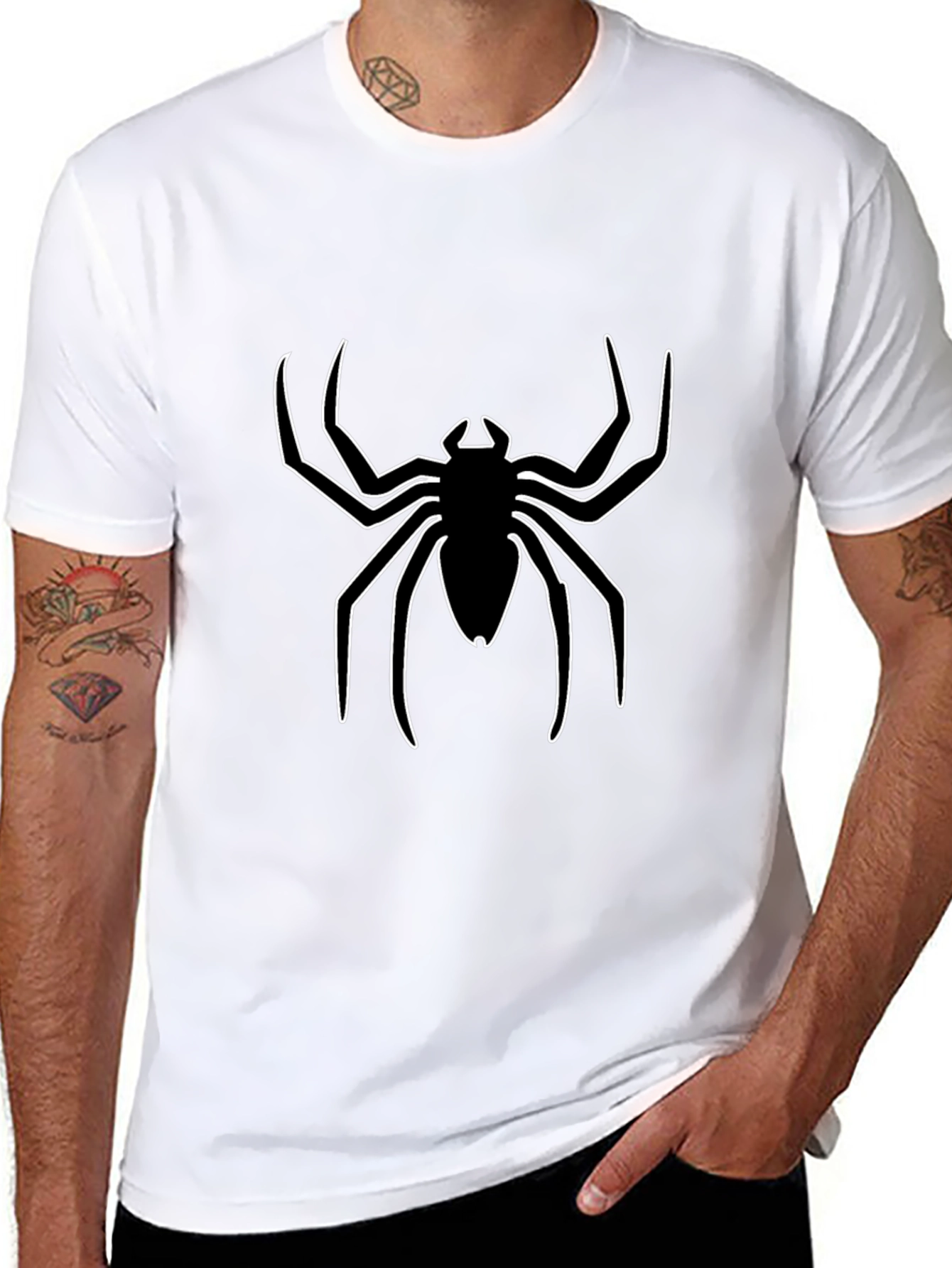 Spider Logo Black T-Shirt - Mens Graphic Tee