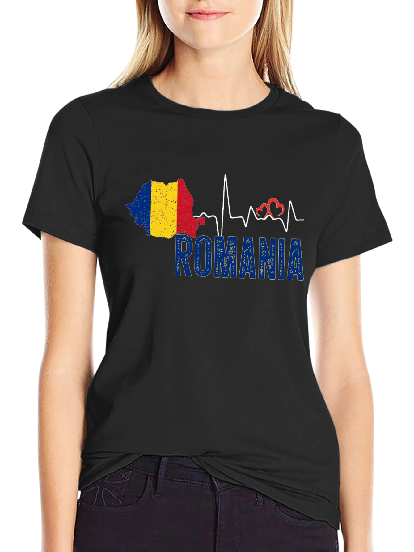 Romania Heartbeat T-Shirt Country Pride Tee
