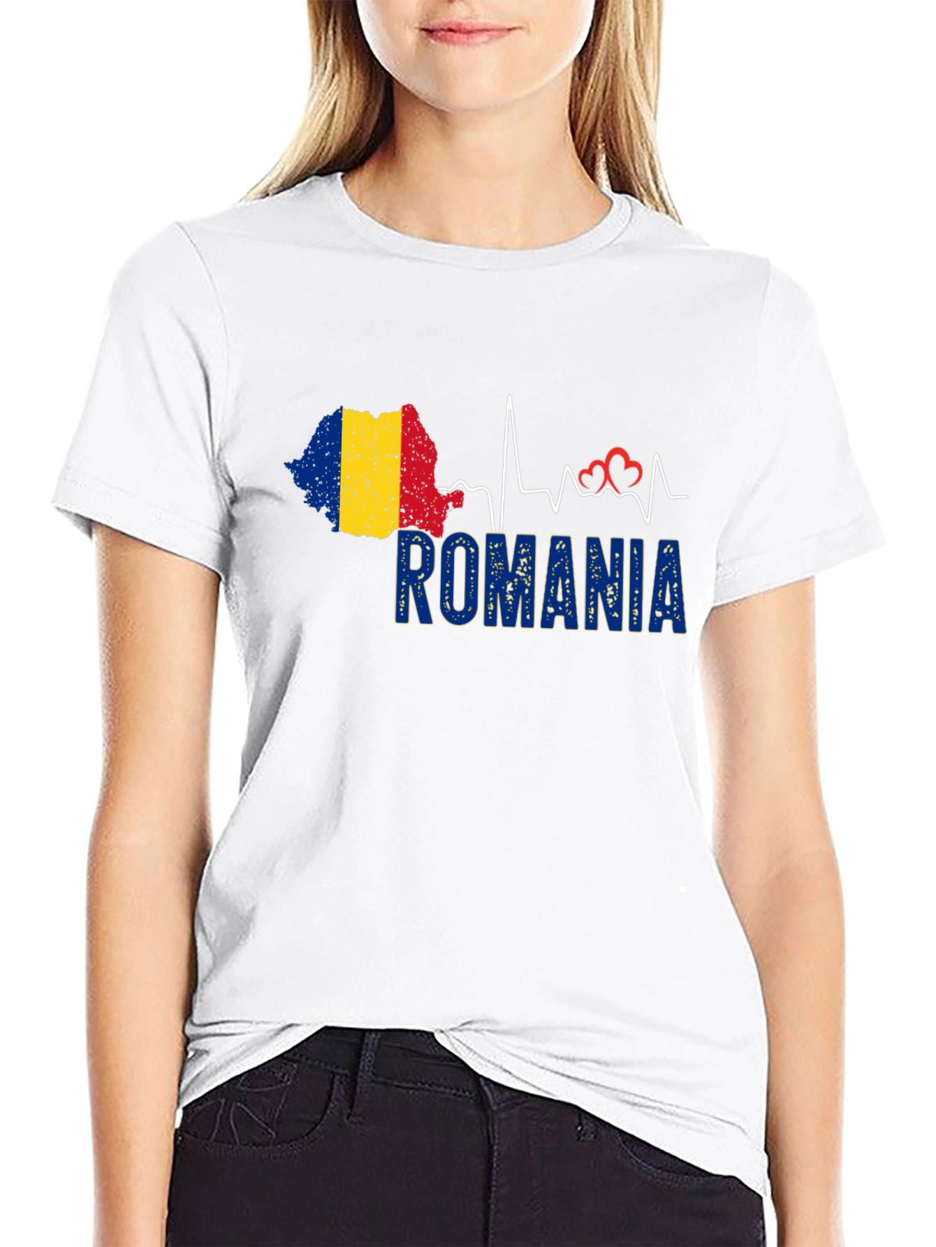 Romania Heartbeat T-Shirt Country Pride Tee