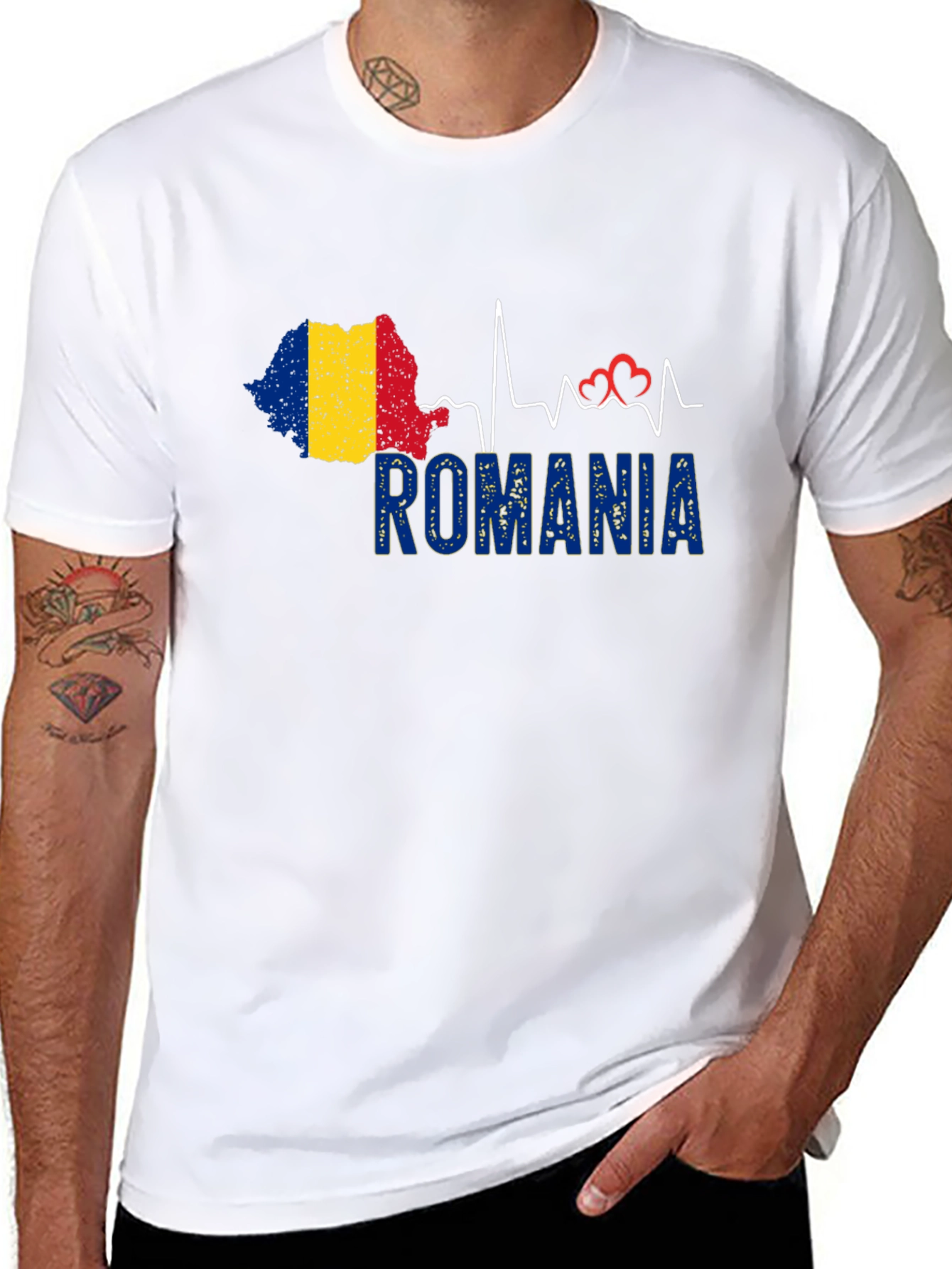 Romania Heartbeat T-Shirt Country Pride Tee