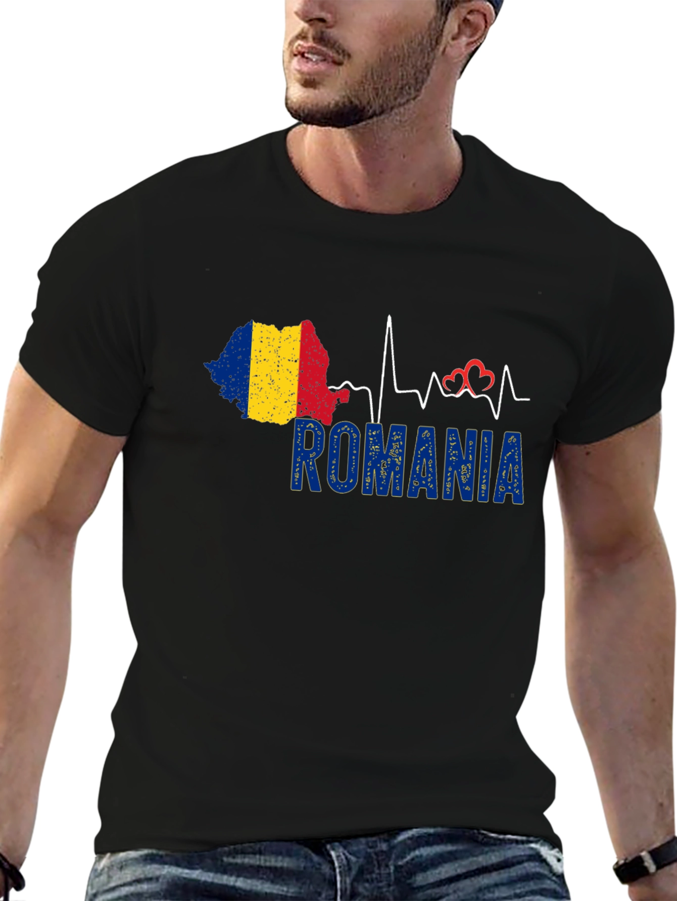 Romania Heartbeat T-Shirt Country Pride Tee