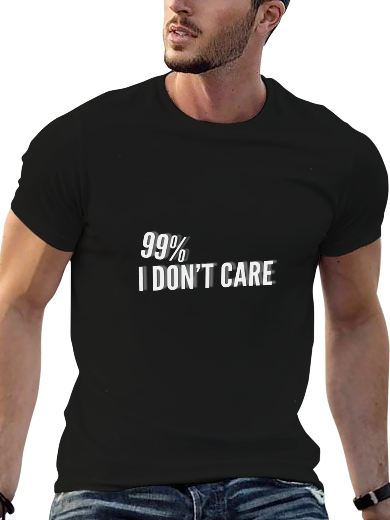 99% I Dont Care Graphic Tee - Black