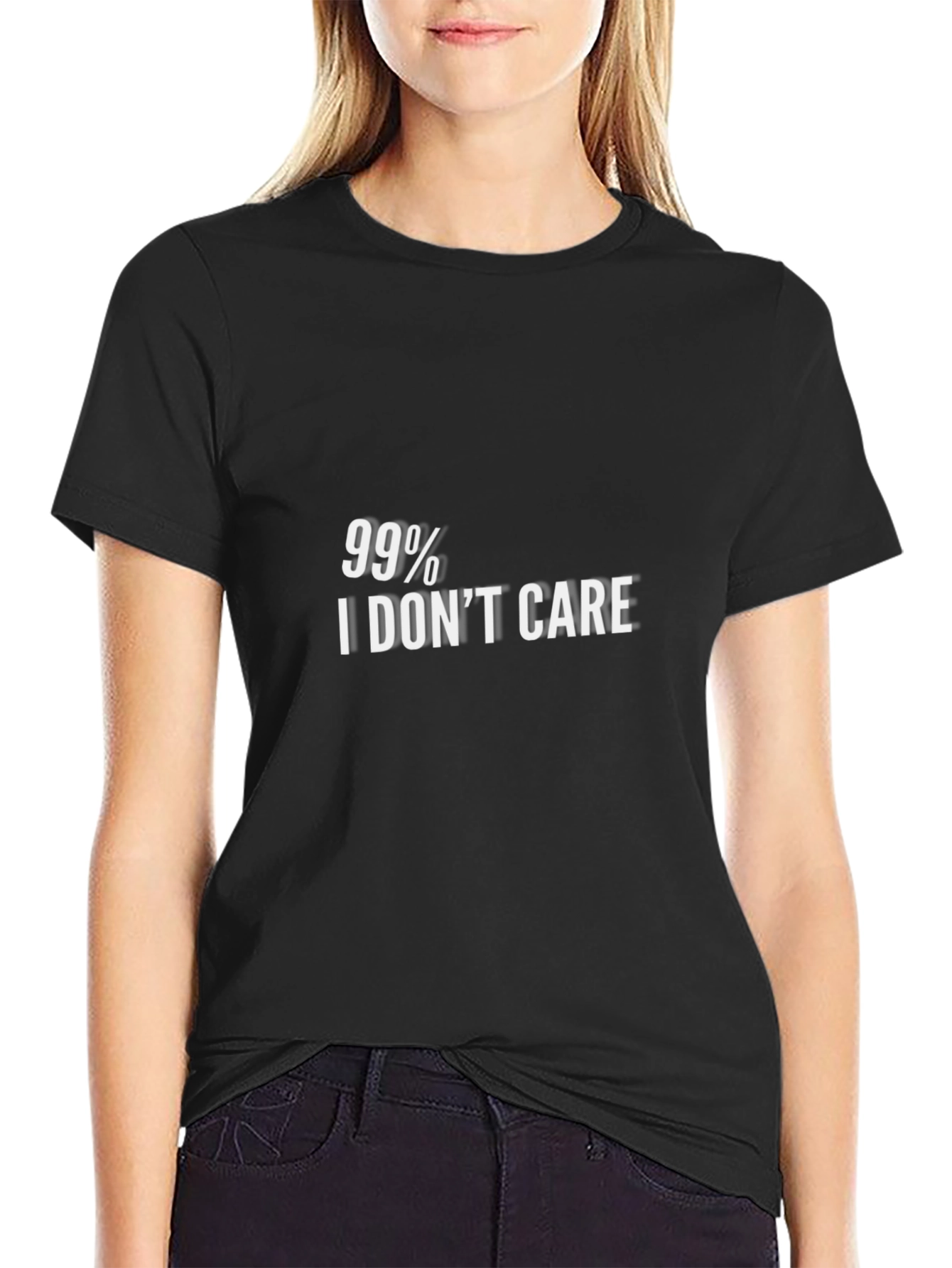 99% I Dont Care Graphic Tee - Black