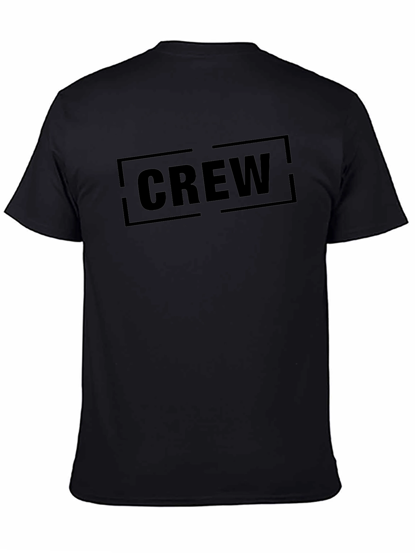Mens Black Crew Graphic T-Shirt