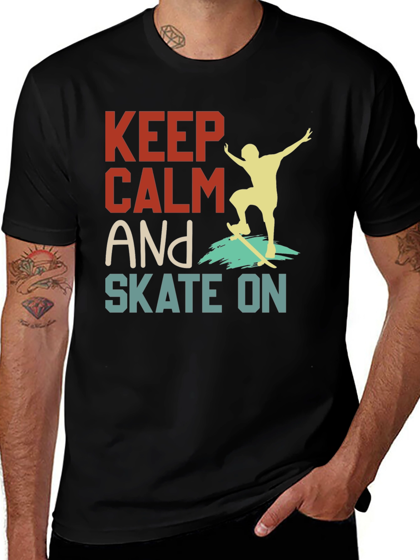 Keep Calm and Skate On Graphic Tee