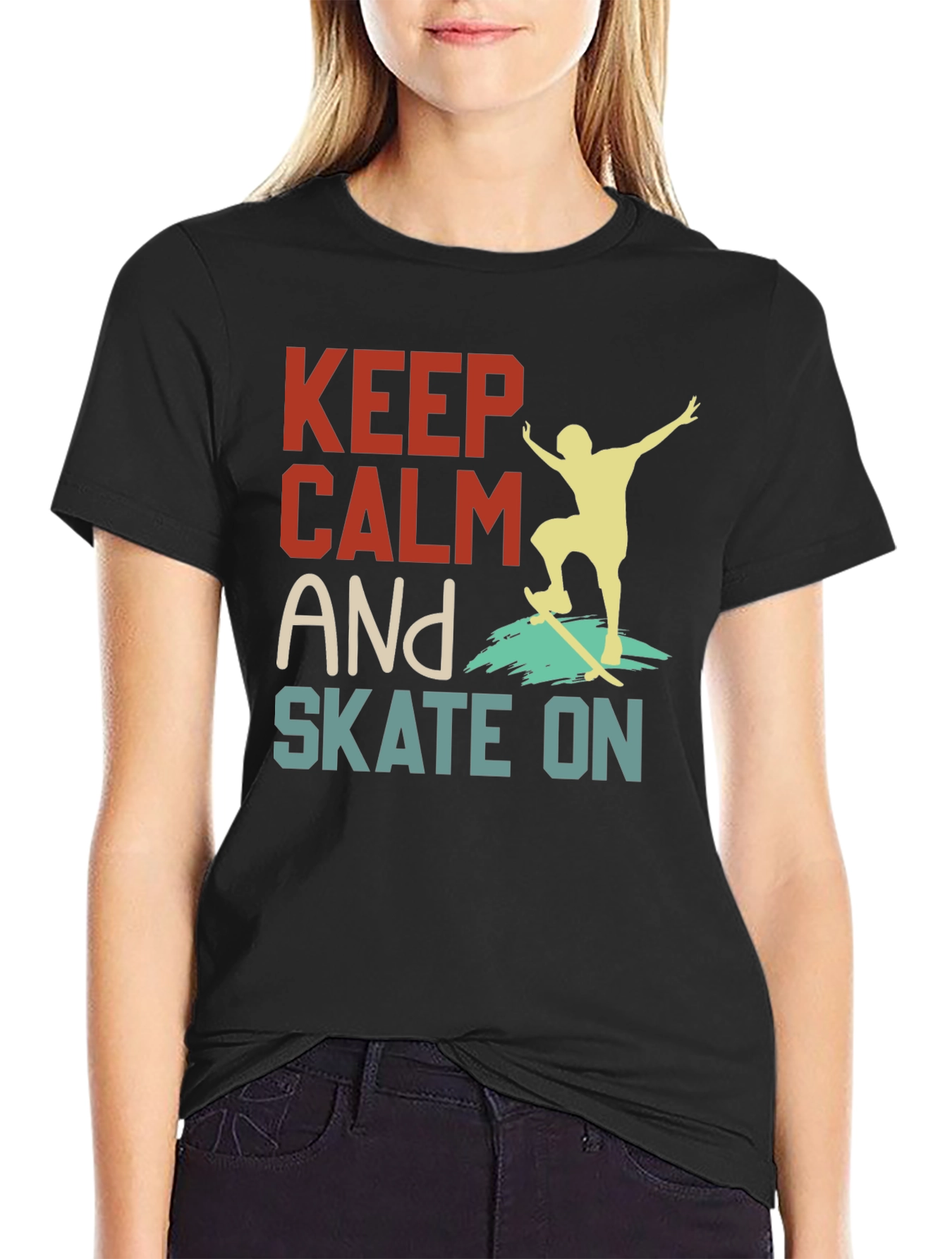 Keep Calm and Skate On Graphic Tee