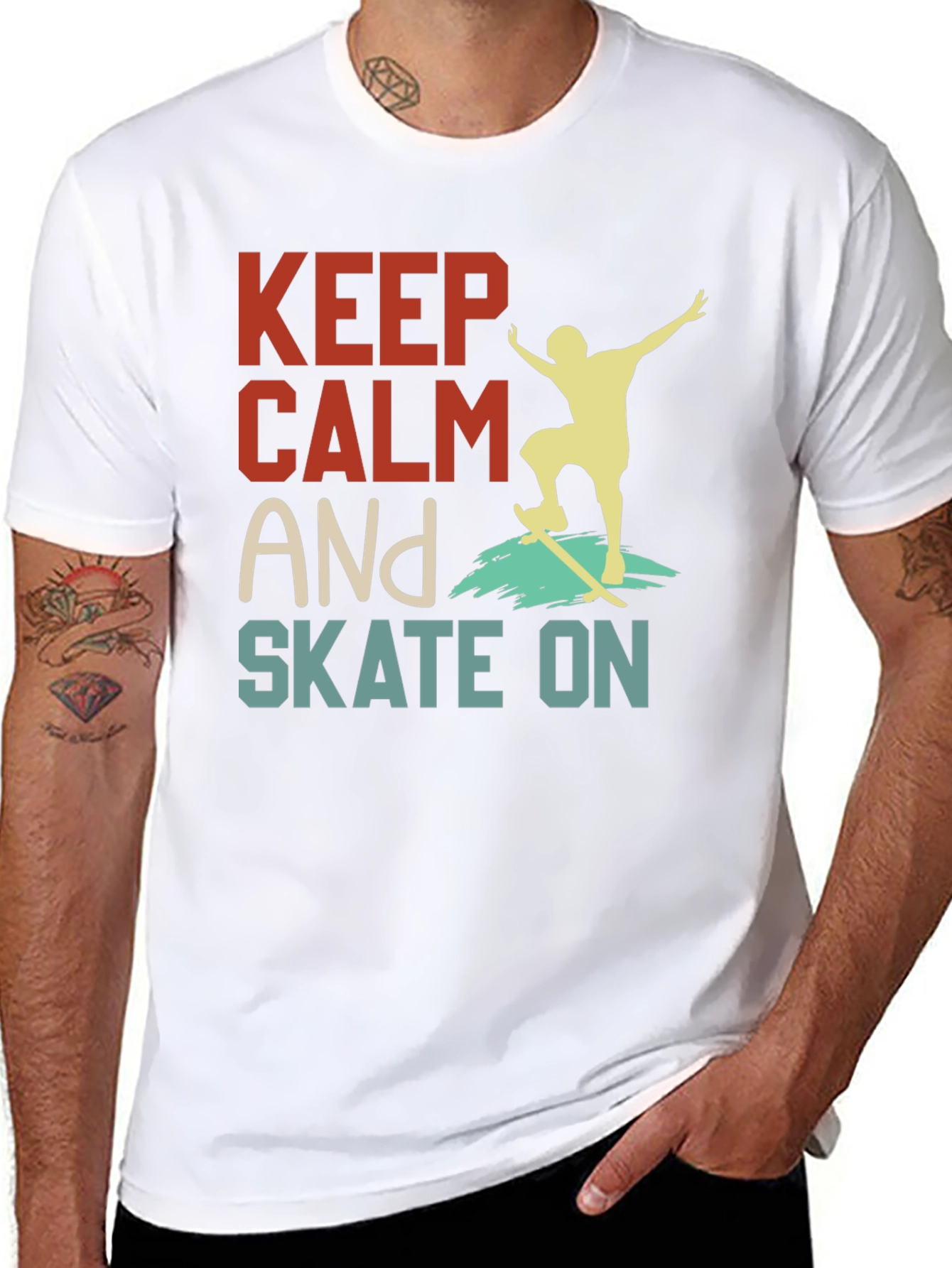 Keep Calm and Skate On Graphic Tee