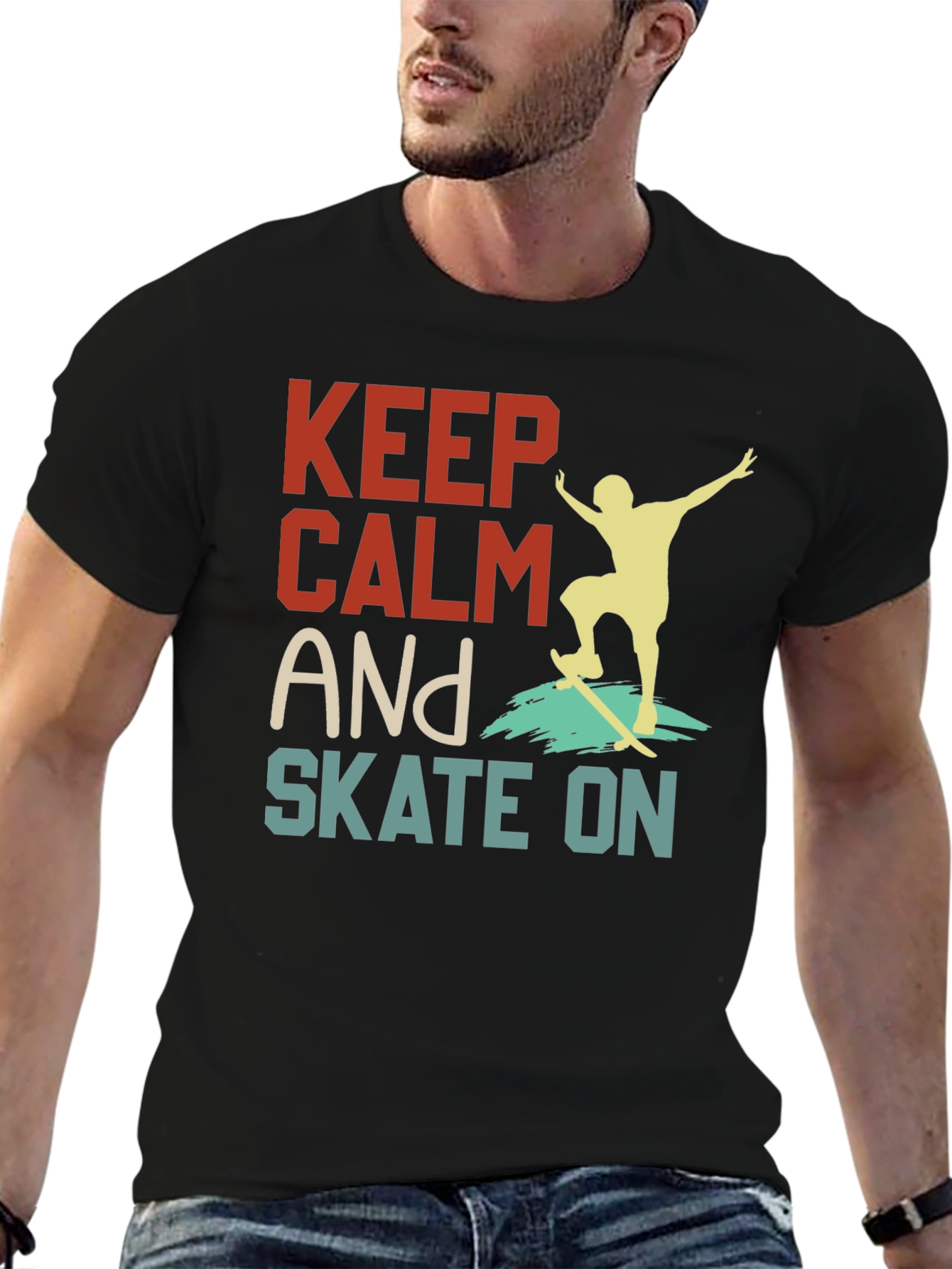 Keep Calm and Skate On Graphic Tee