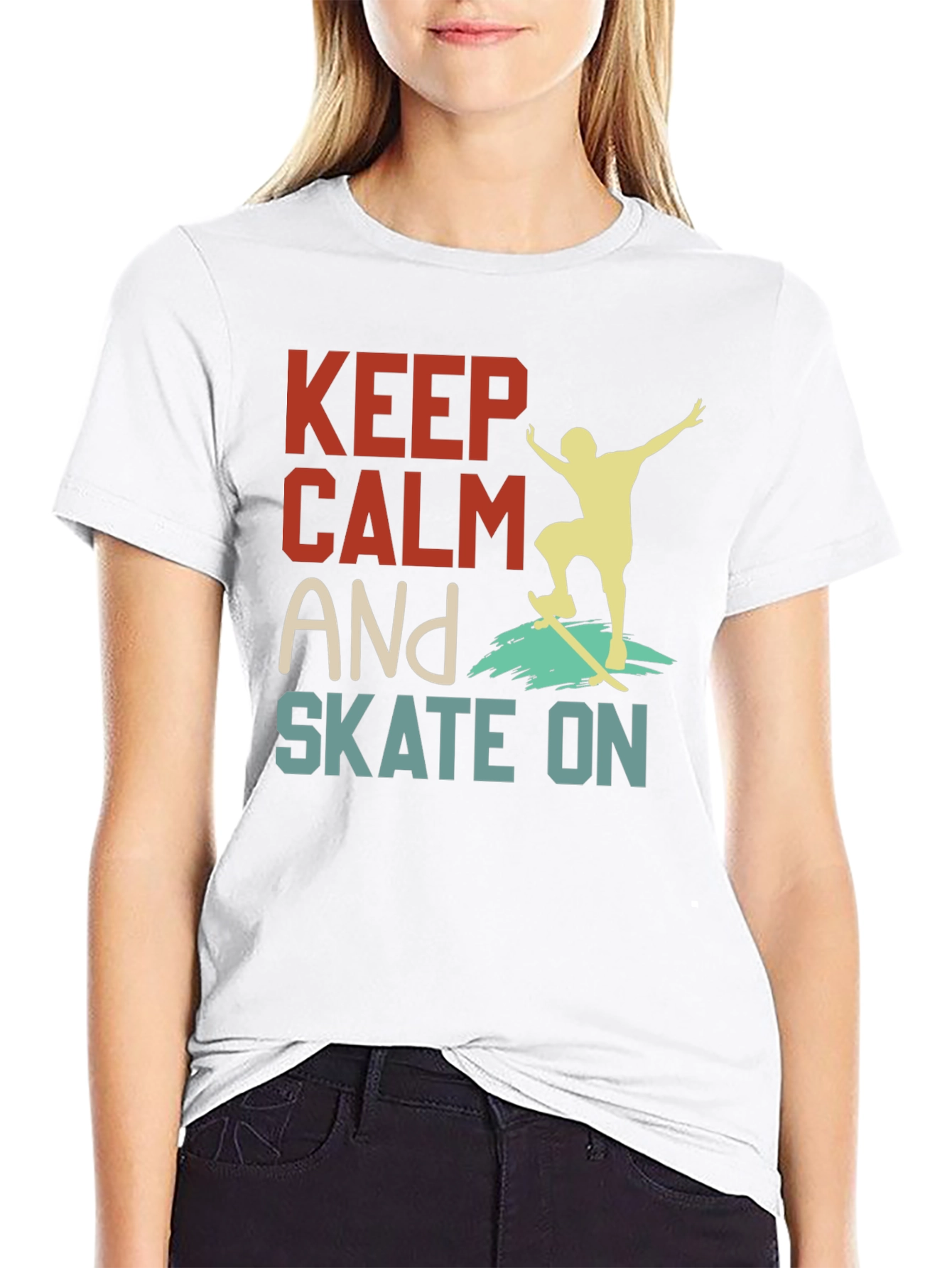 Keep Calm and Skate On Graphic Tee