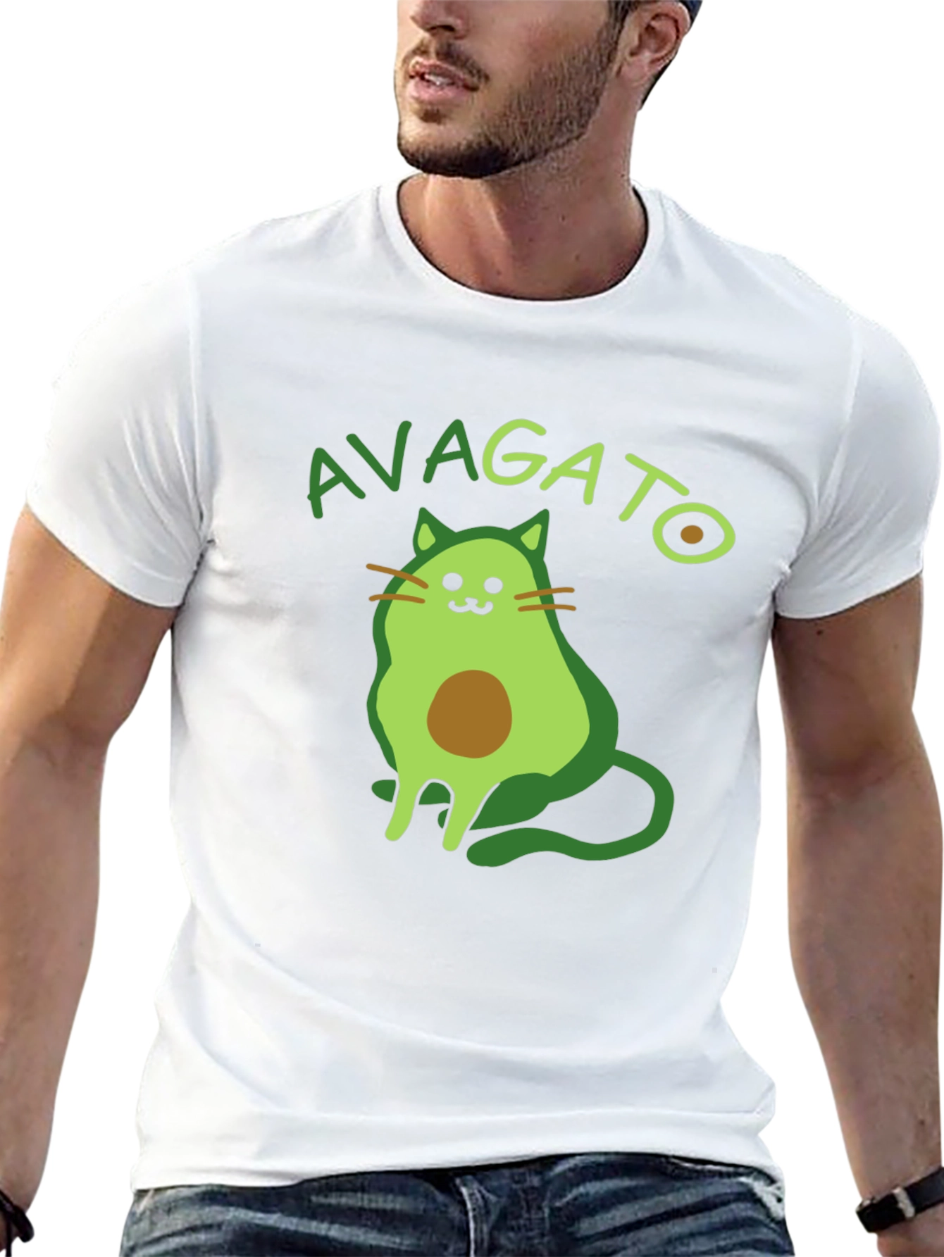 Avagato T-Shirt: Funny Avocado Cat Graphic Tee