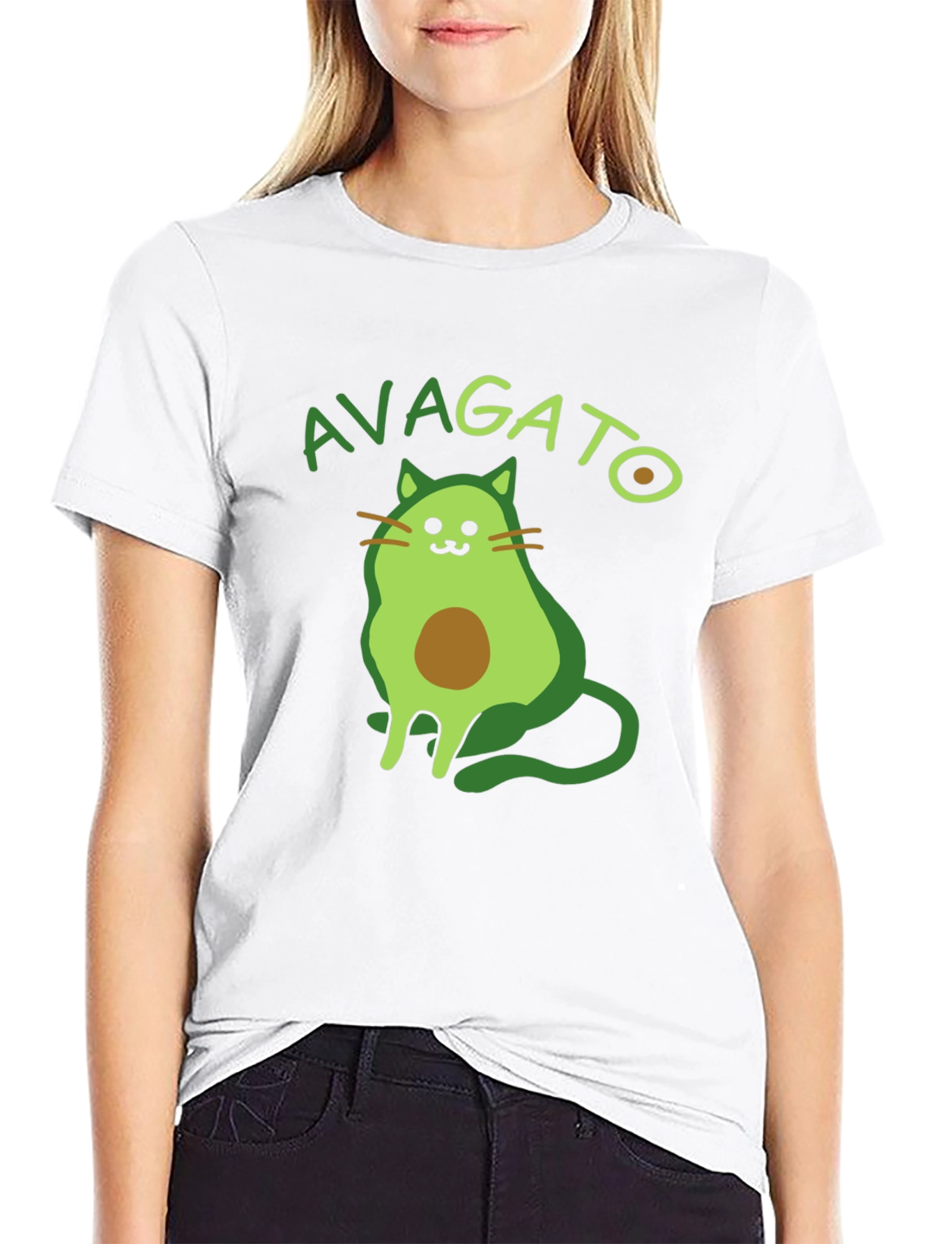 Avagato T-Shirt: Funny Avocado Cat Graphic Tee