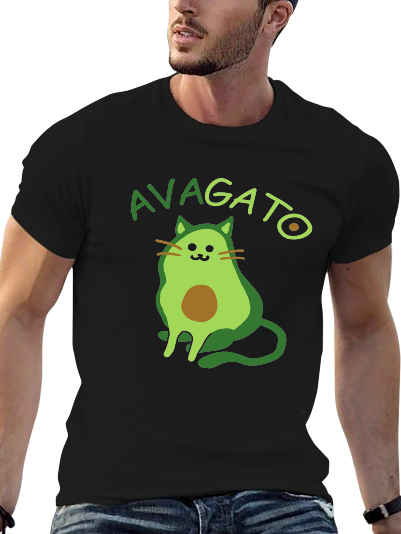 Avagato T-Shirt: Funny Avocado Cat Graphic Tee