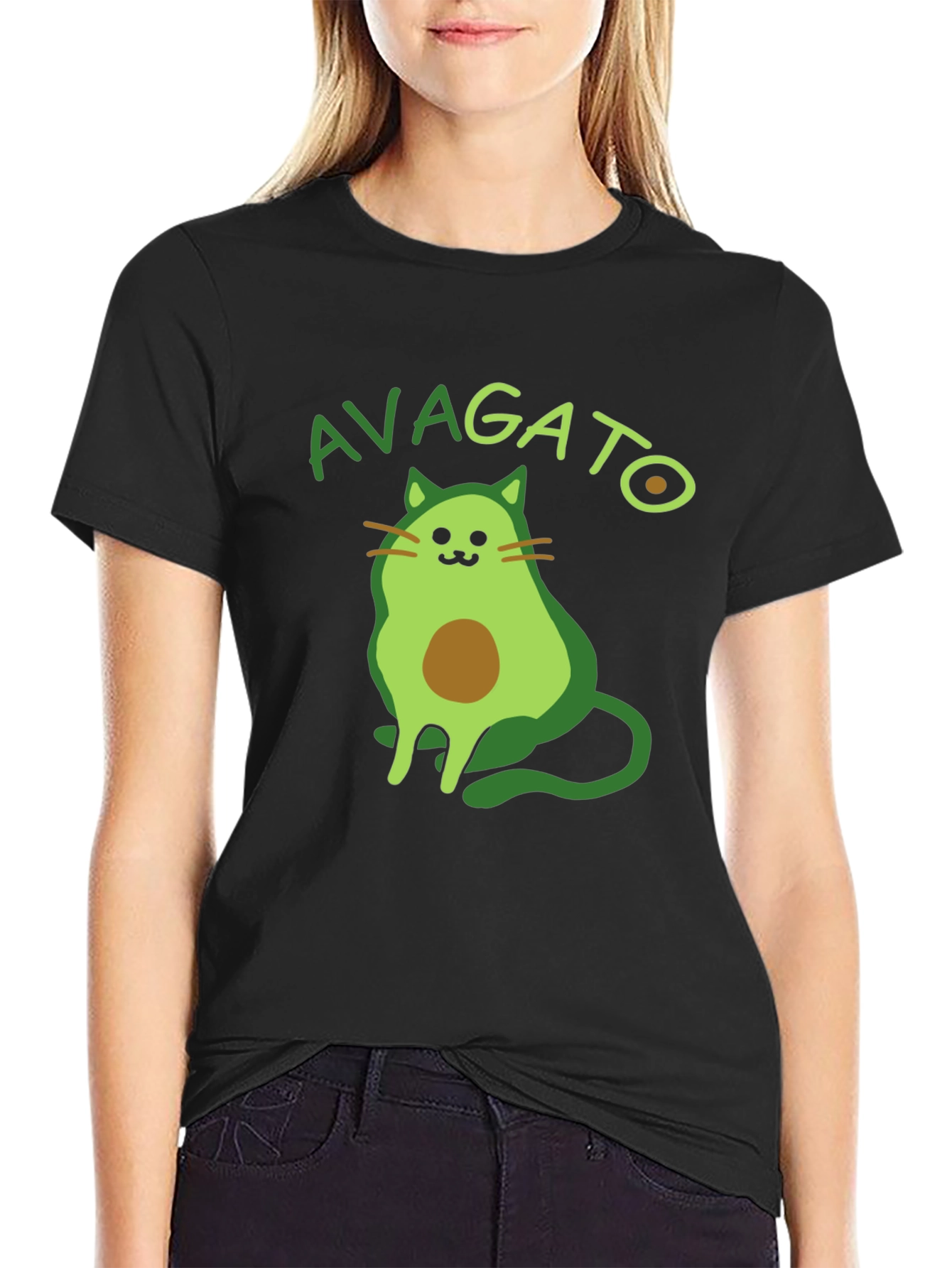Avagato T-Shirt: Funny Avocado Cat Graphic Tee