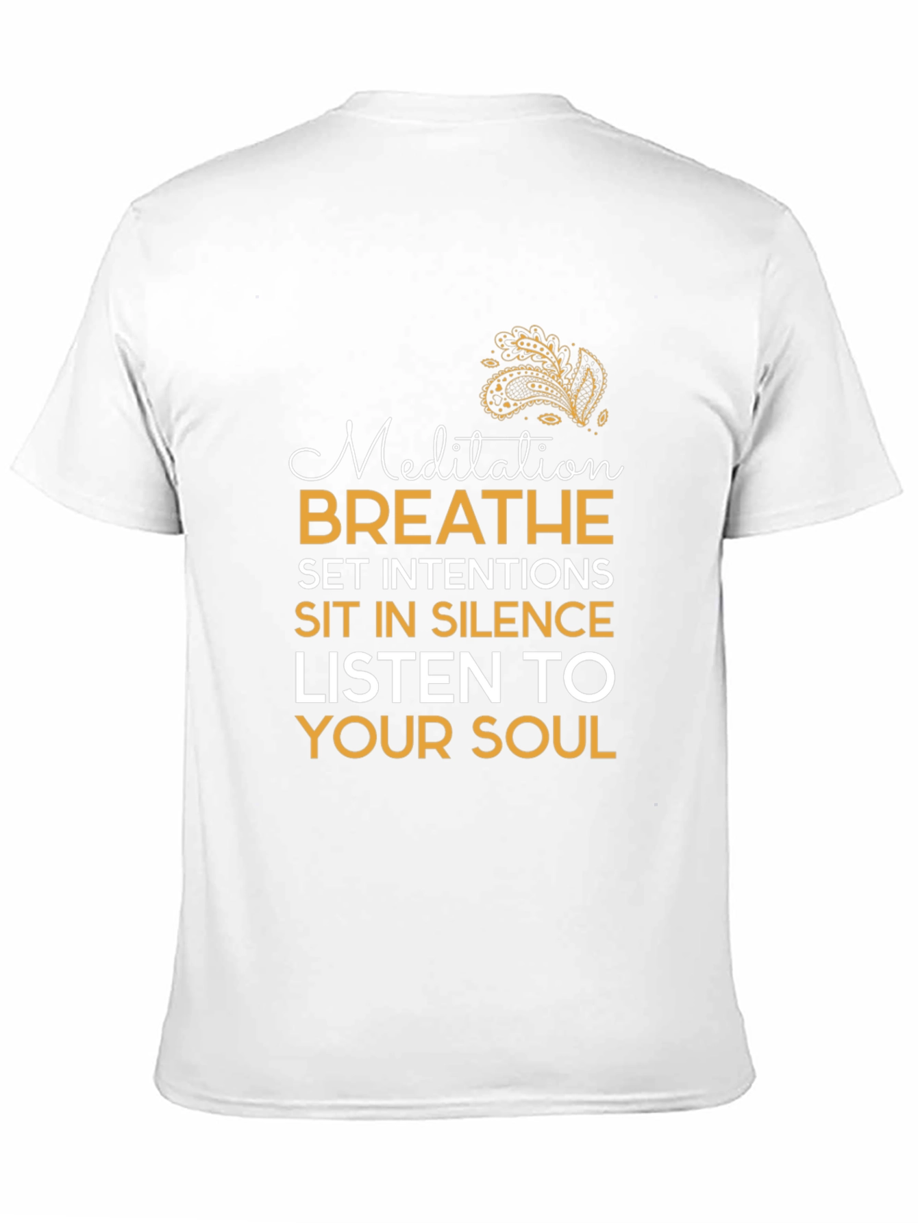 Meditation Slogan Graphic Black T-Shirt
