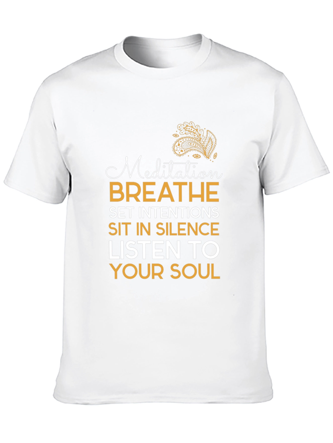 Meditation Slogan Graphic Black T-Shirt