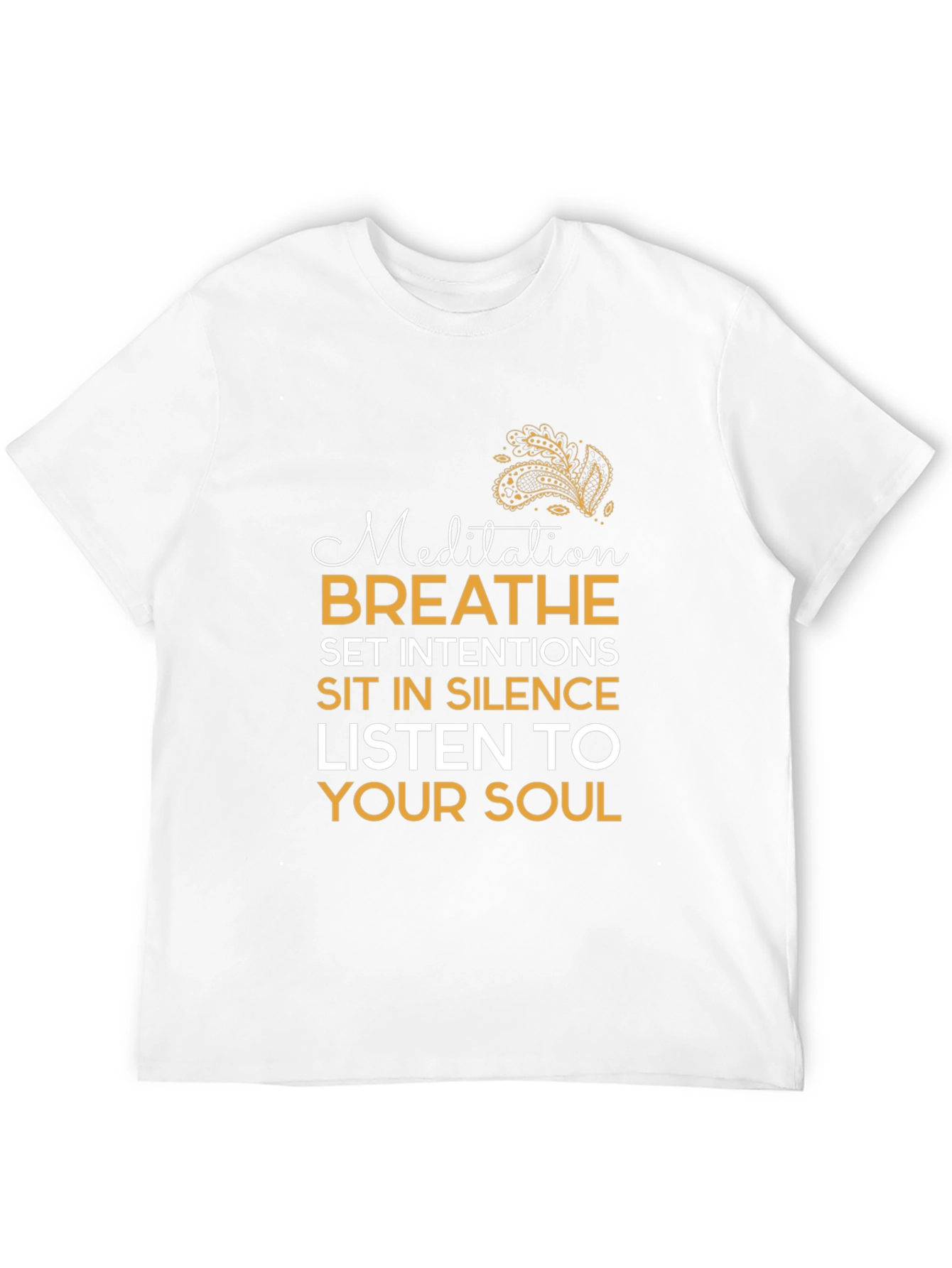 Meditation Slogan Graphic Black T-Shirt