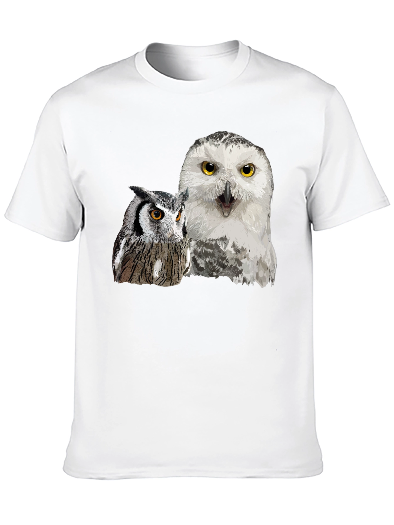 Owl Duo Graphic Tee - Black Cotton Blend