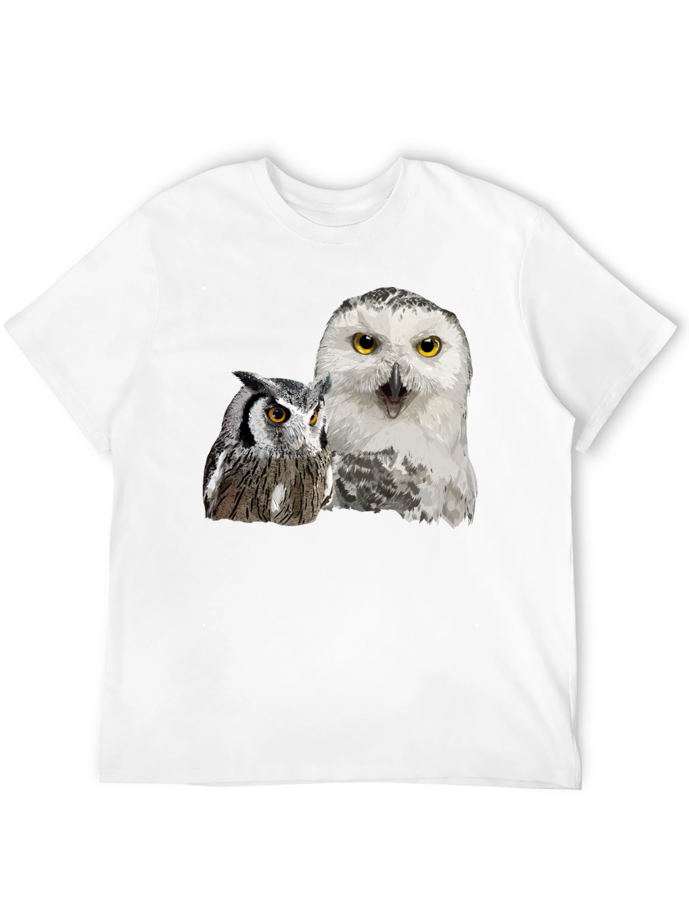 Owl Duo Graphic Tee - Black Cotton Blend