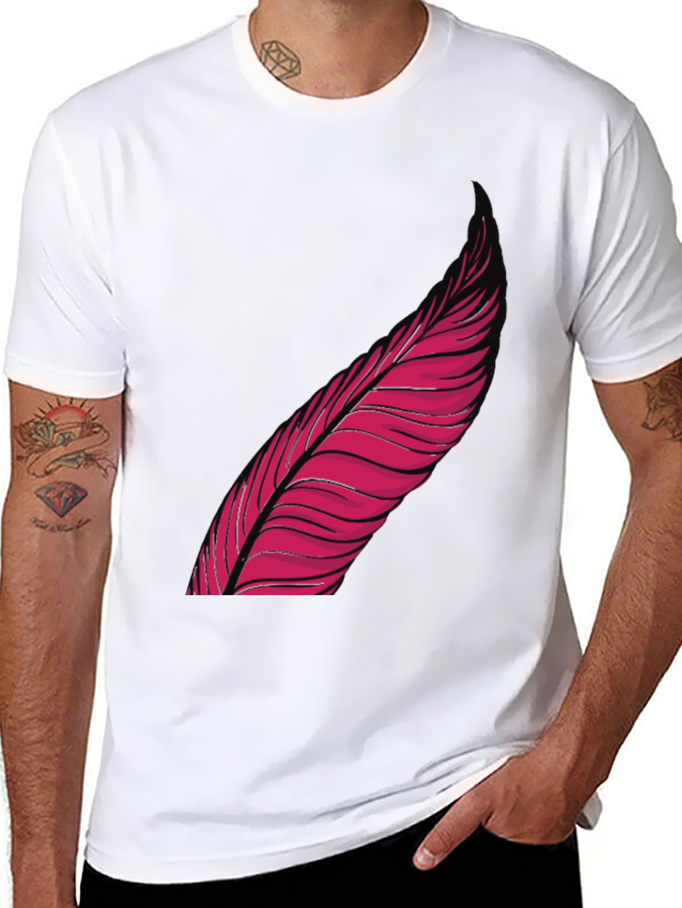Feather Graphic Black T-Shirt