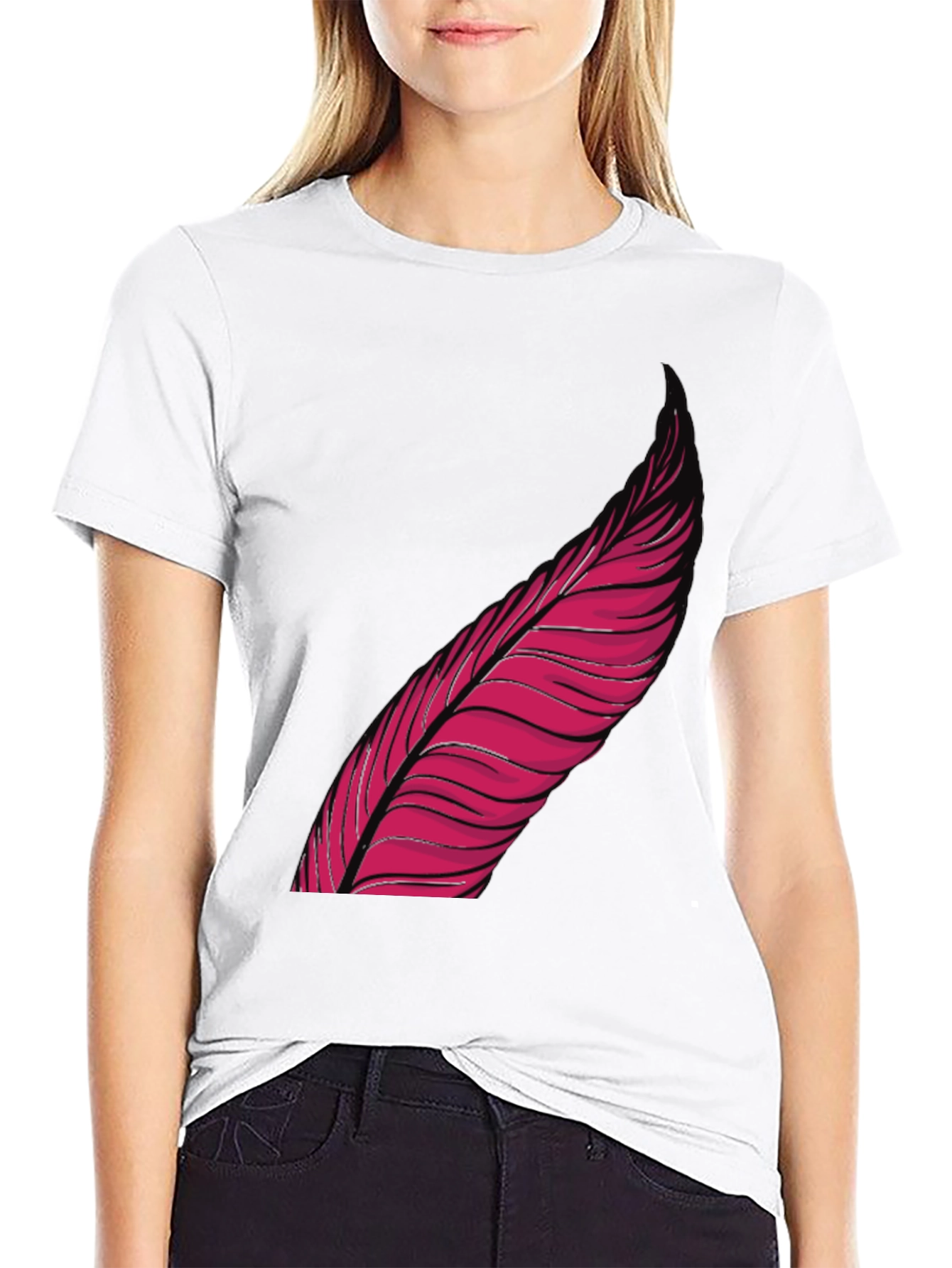 Feather Graphic Black T-Shirt