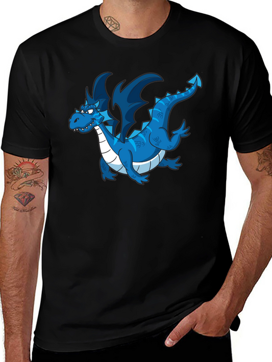Blue Dragon Graphic T-Shirt - Mens Black Tee