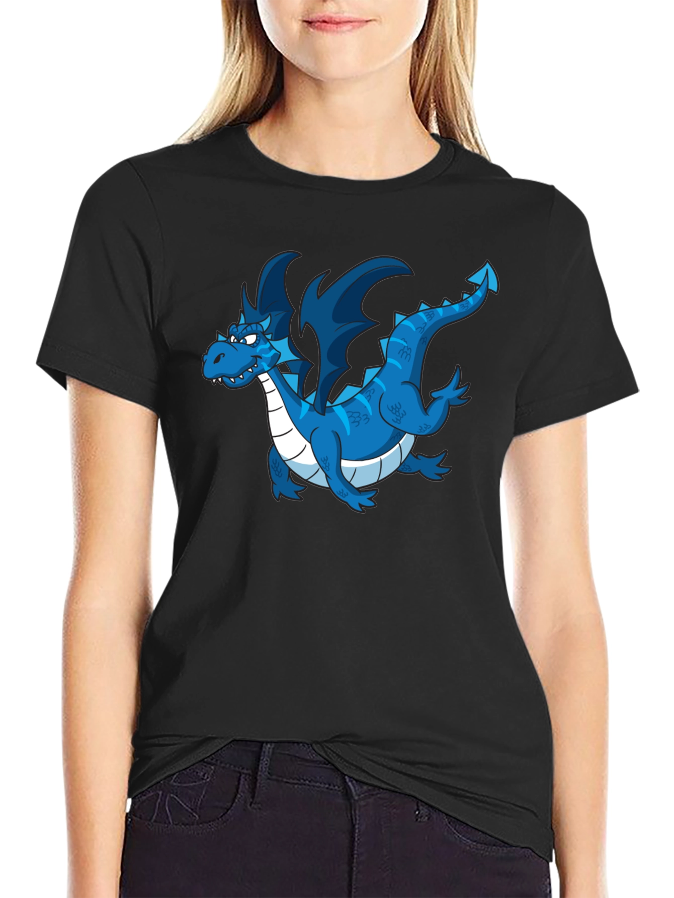 Blue Dragon Graphic T-Shirt - Mens Black Tee