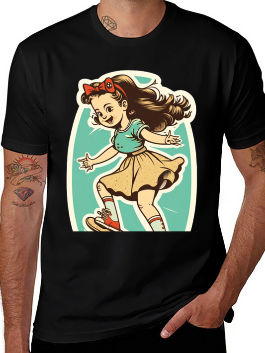 Retro Girl Graphic Tee - Vintage Style Shirt