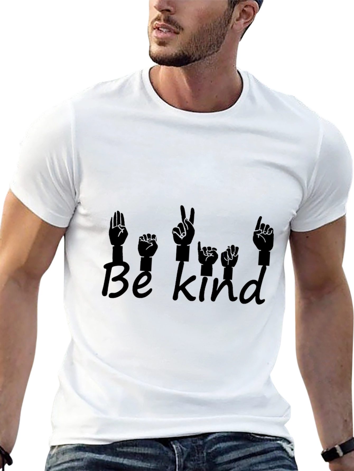 Be Kind Sign Language Black T-Shirt